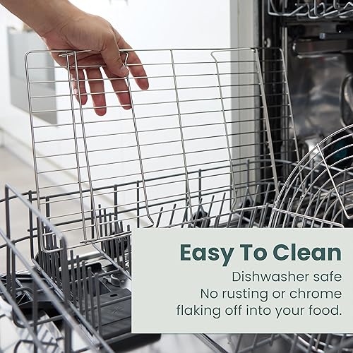 Miniatura 5 de Ultra Cuisine Rejilla de enfriamiento resistente de 3 niveles, 16" x 10" para cocinar y hornear - Rejilla para hornear profesional de grado premium