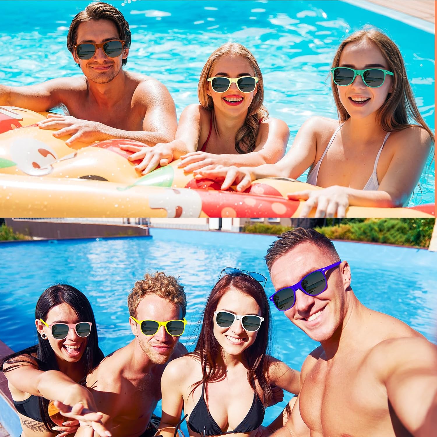 100 Pack 20 Color Neon Sunglasses Party Favors Bulk,80’s Retro Style Perfect Colorful Novelty Sun glasses Set for Birthday Party Supplies,Beach,Pool Party Favors,Goody Bag Favors for Kids Adults - Image 6