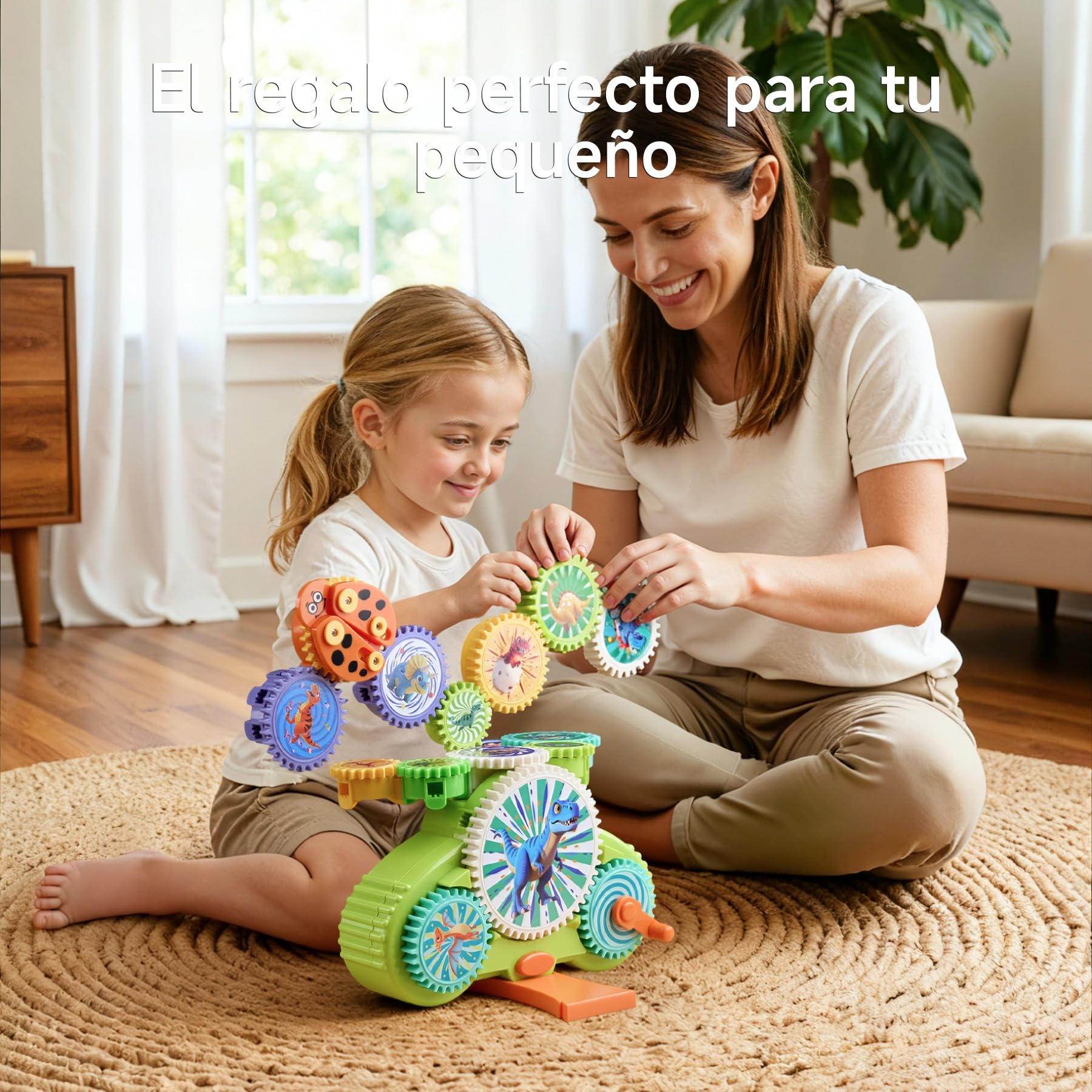 Juguetes de Engranajes para Niños 3-5 Años, Juguete Educativo STEM, Construcción Creativa