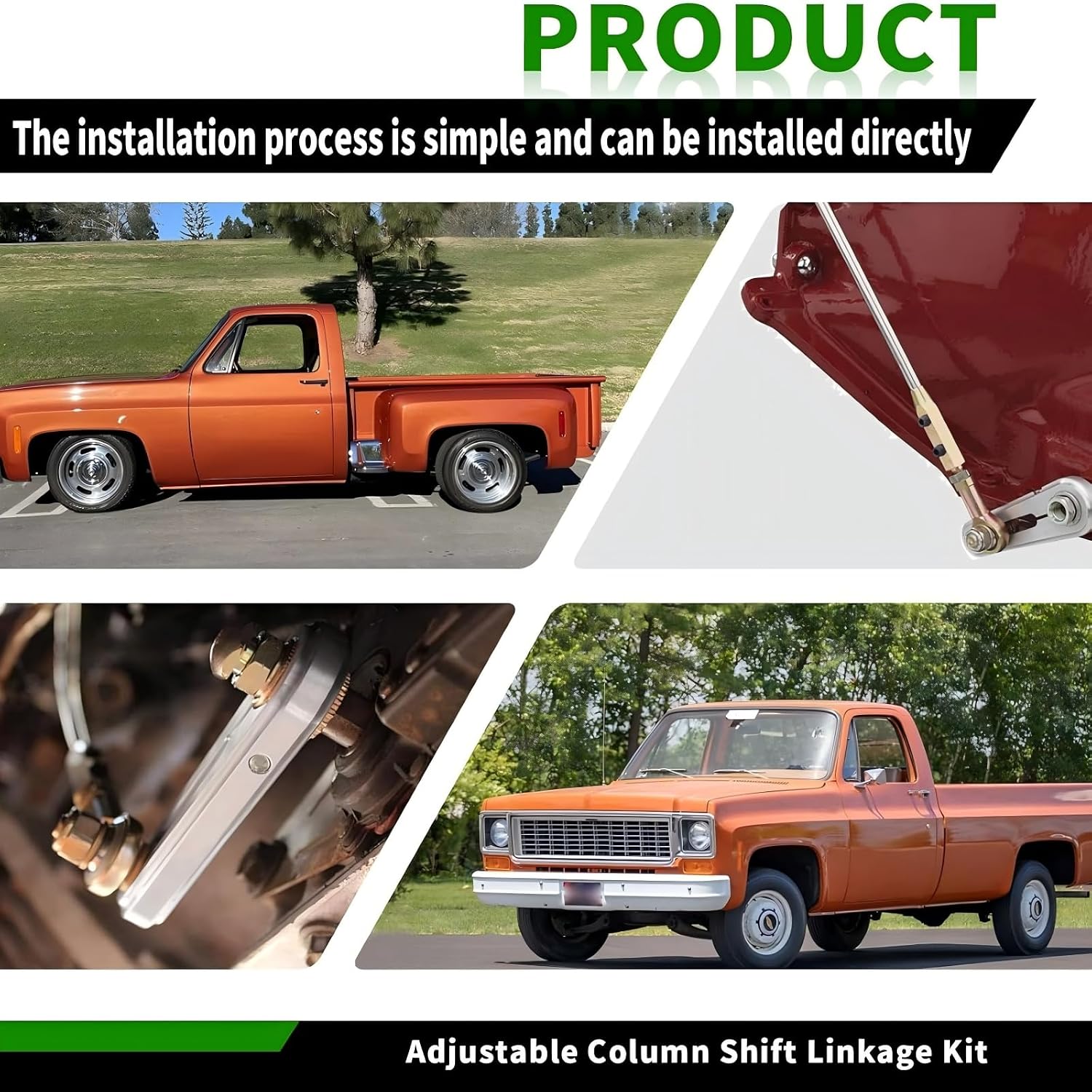 ACA-1800 Adjustable Transmission Column Shift Linkage Kit - Fit for Chevy GM TH200 TH350 TH400 4L60 4L60E 4L80E 700-R4, Replace CB5010