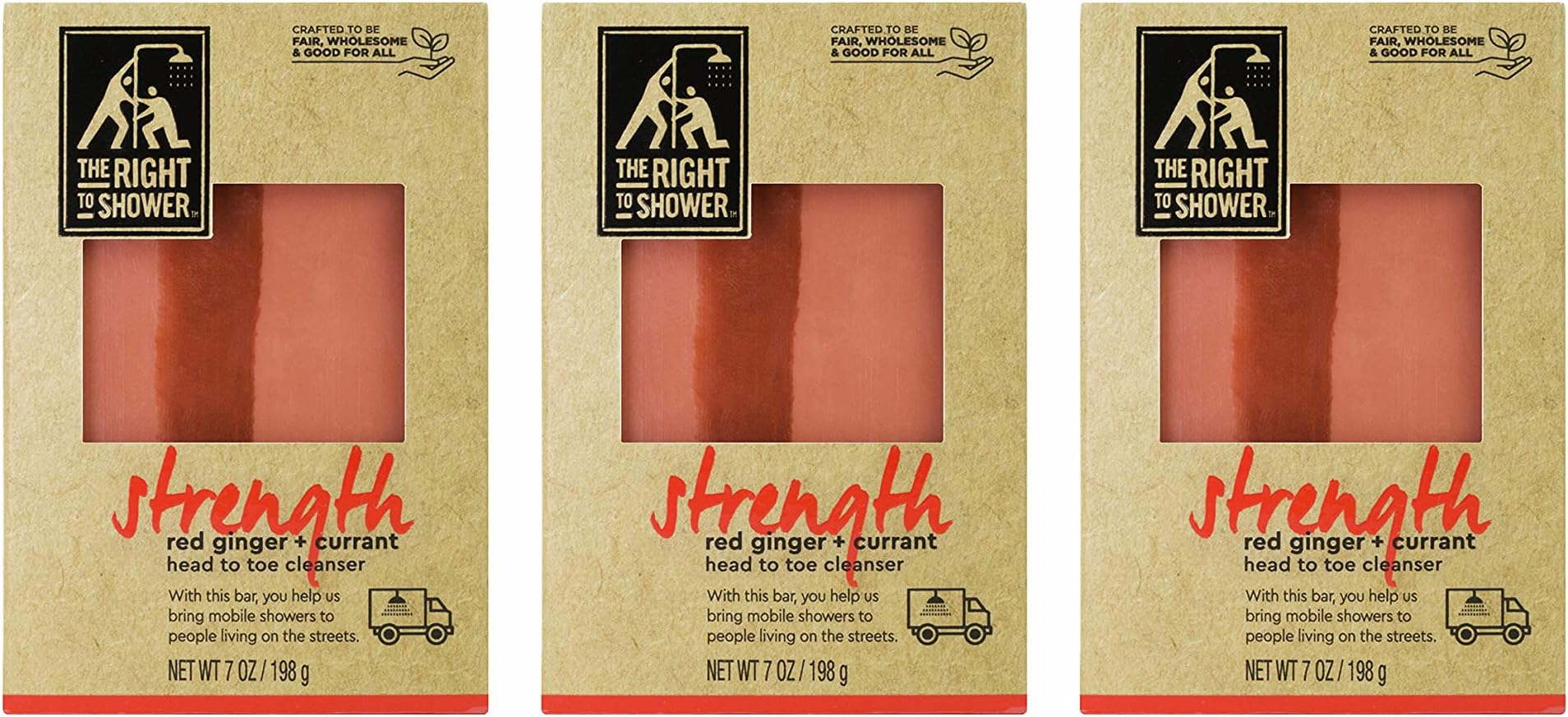 The Right To Shower Bar Soap, Strength, 7 oz, Pack of 3
