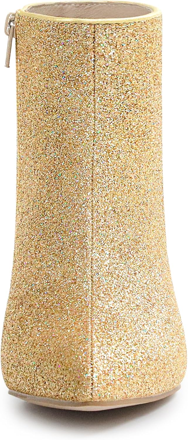 Allegra K Women's Sparkly Pointed Toe Stiletto Heel Ankle Boots - Image 3