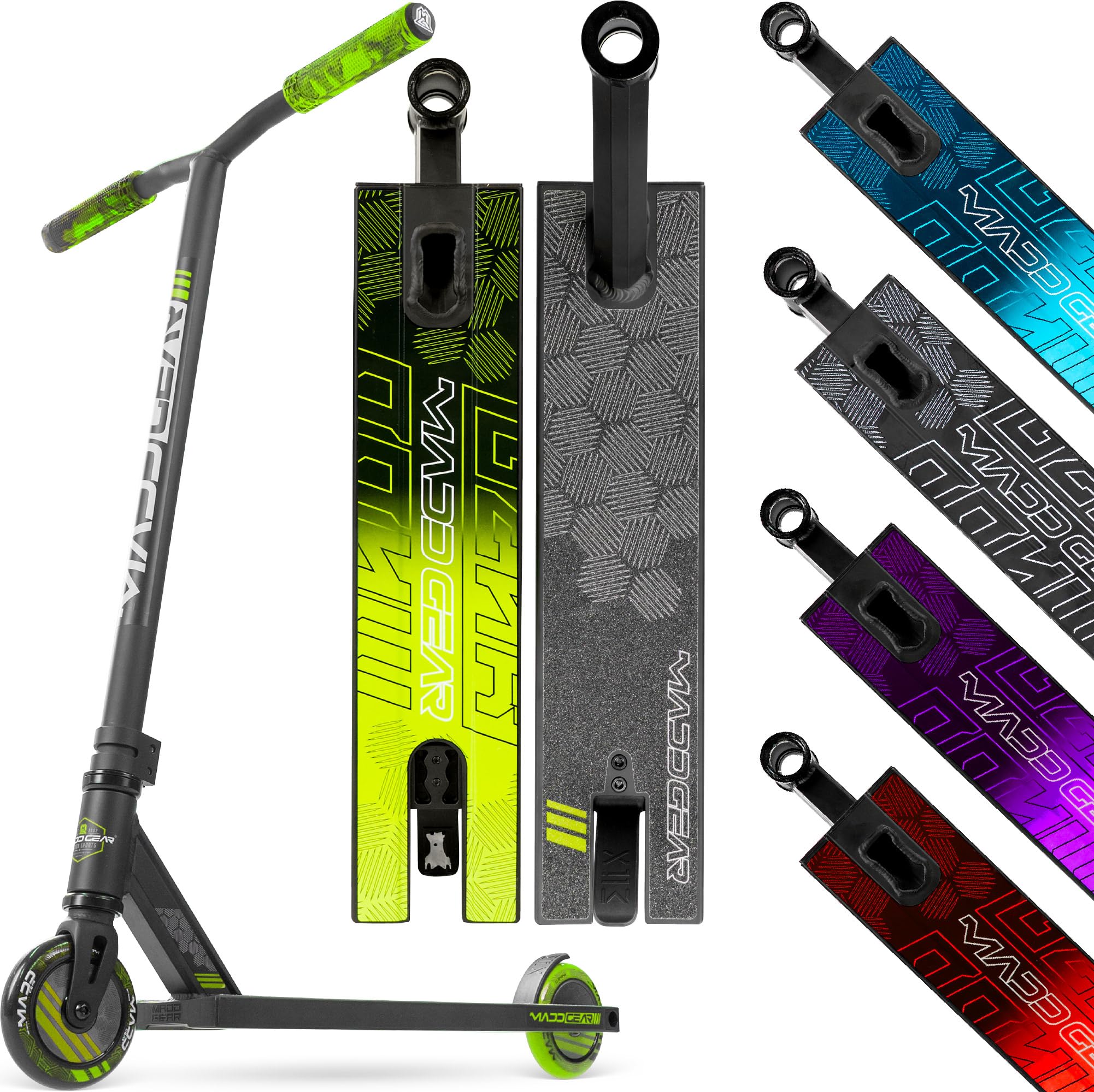 Pro Stunt Scooter for Kids Ages 8-12 – Lightweight Durable Freestyle Trick Scooter for Skatepark and Street – Easy Assembly – Madd Gear MG3 Zen (Black/Green)