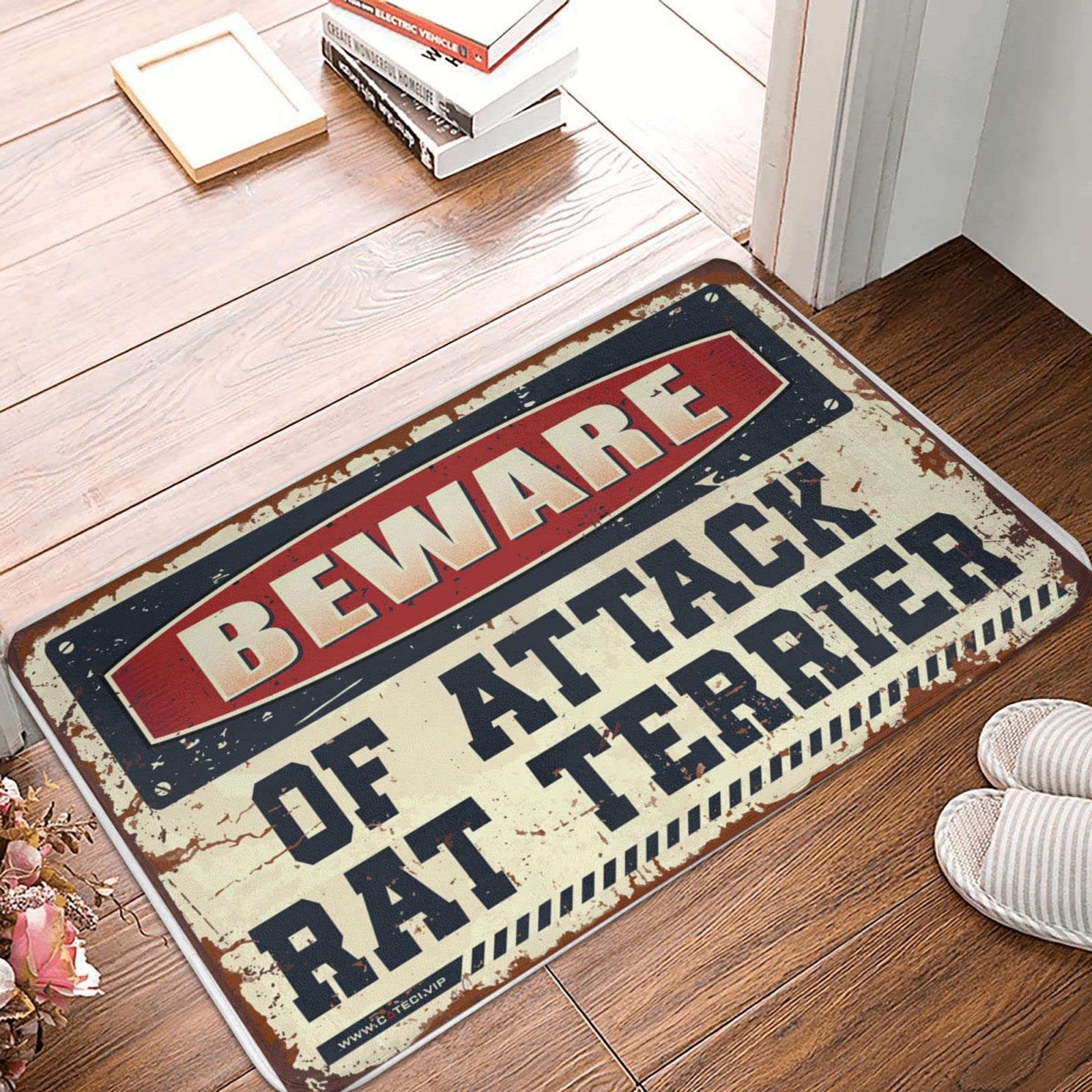 Rat Terrier Paillasson drôle anti-salissure pour sublimer votre décoration de piscine extérieure