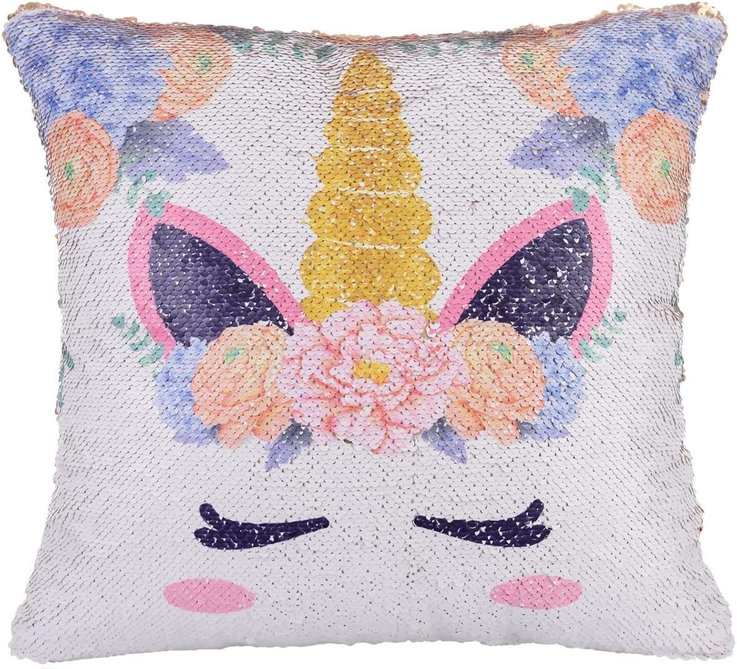 unicorn sequin changing pillow