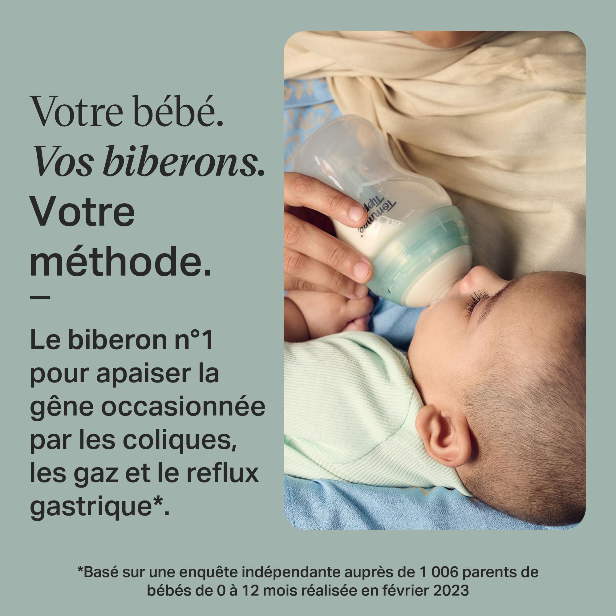 Tommee Tippee Biberons, Coffret nouveau-né Anti-colique Avancé, 4 x biberons avec 2 x tétines à débit moyen, tube de ventilation anti-colique