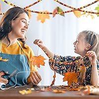 Vista 6 de Whaline 1000 cuentas de pony de otoño con 100 tallos de chenilla, limpiadores de tuberías de 6 colores, cuentas de plástico para manualidades