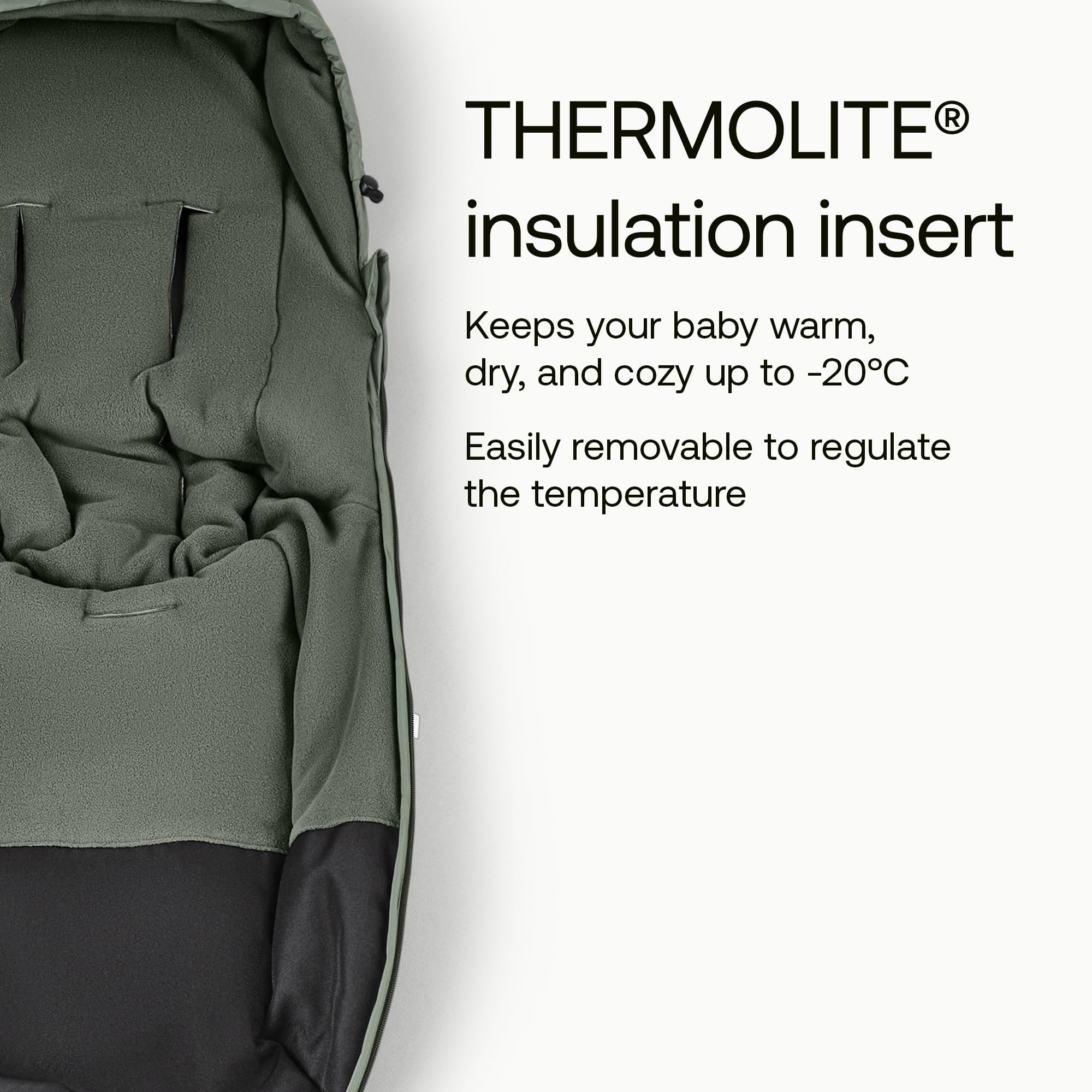 Amazon.com : Bugaboo Performance Winter Footmuff for Strollers   Thermolite Insulated Water-Repellent Footmuff, Removable Insert,  Adjustable Hood, Reflective Details, Fits All Bugaboo Strollers - Forest  Green : Baby