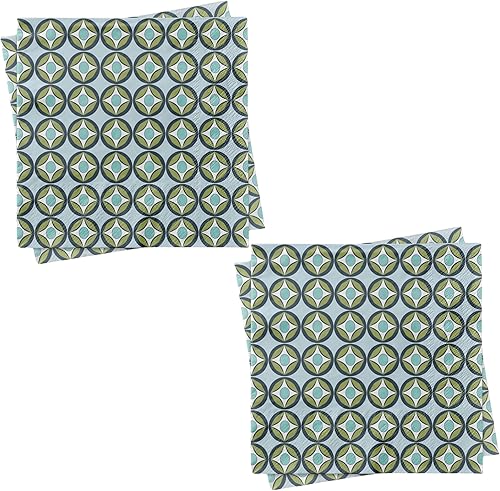 Miniatura 25 de MODLOUNGE - Servilletas de cóctel retro para decoración de fiesta, paquete de 2 paquetes de 20, servilletas de papel modernas de 3 capas de mediados