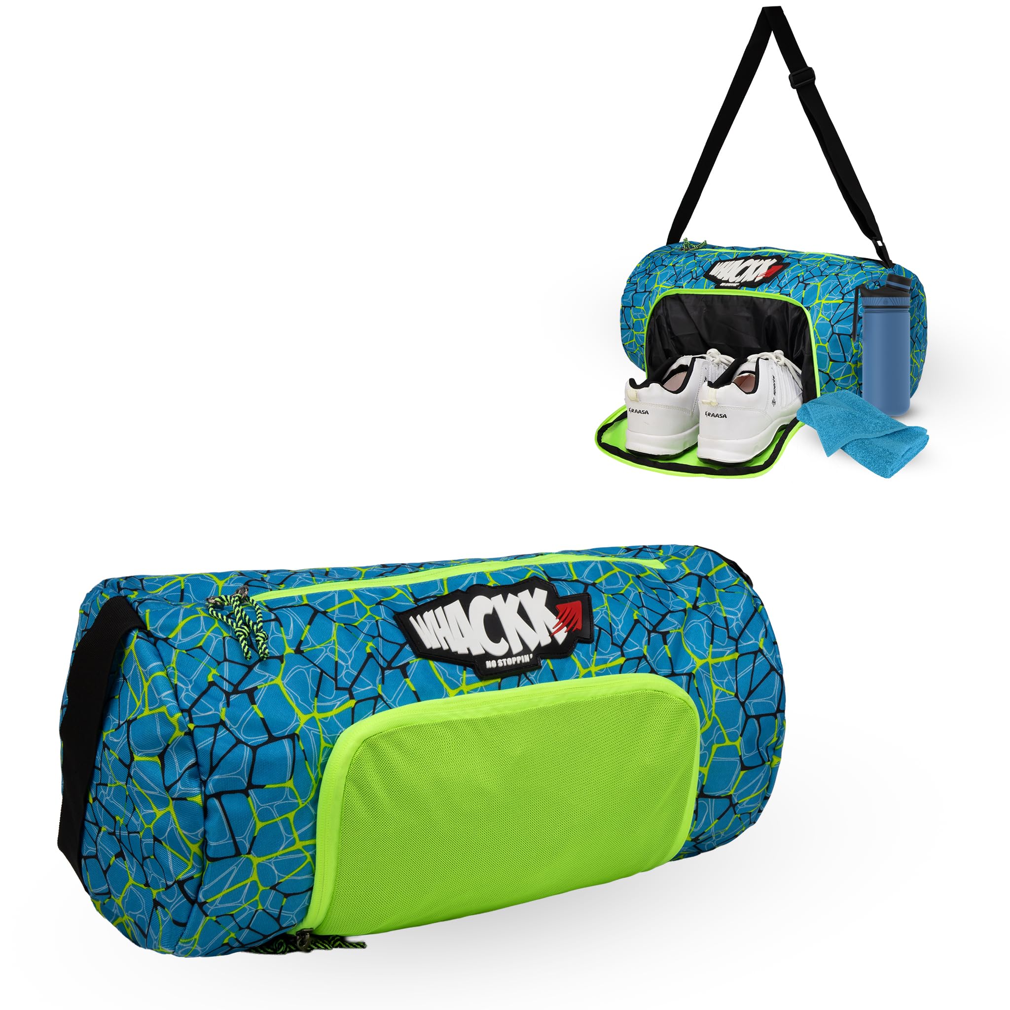 Track 31L Gym Bag, Sports Duffle Bag with Shoe Pocket, Adjustable Strap, Lightweight Multipurpose Travel Bag (Unisex) (Green)-image-32