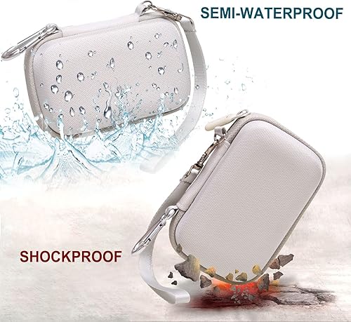 Vista 23 de LTGEM - Carcasa rígida compatible con unidad de estado sólido SSD portátil Samsung T7 Shield T9, color blanco 2. Exterior blanco+interior gris