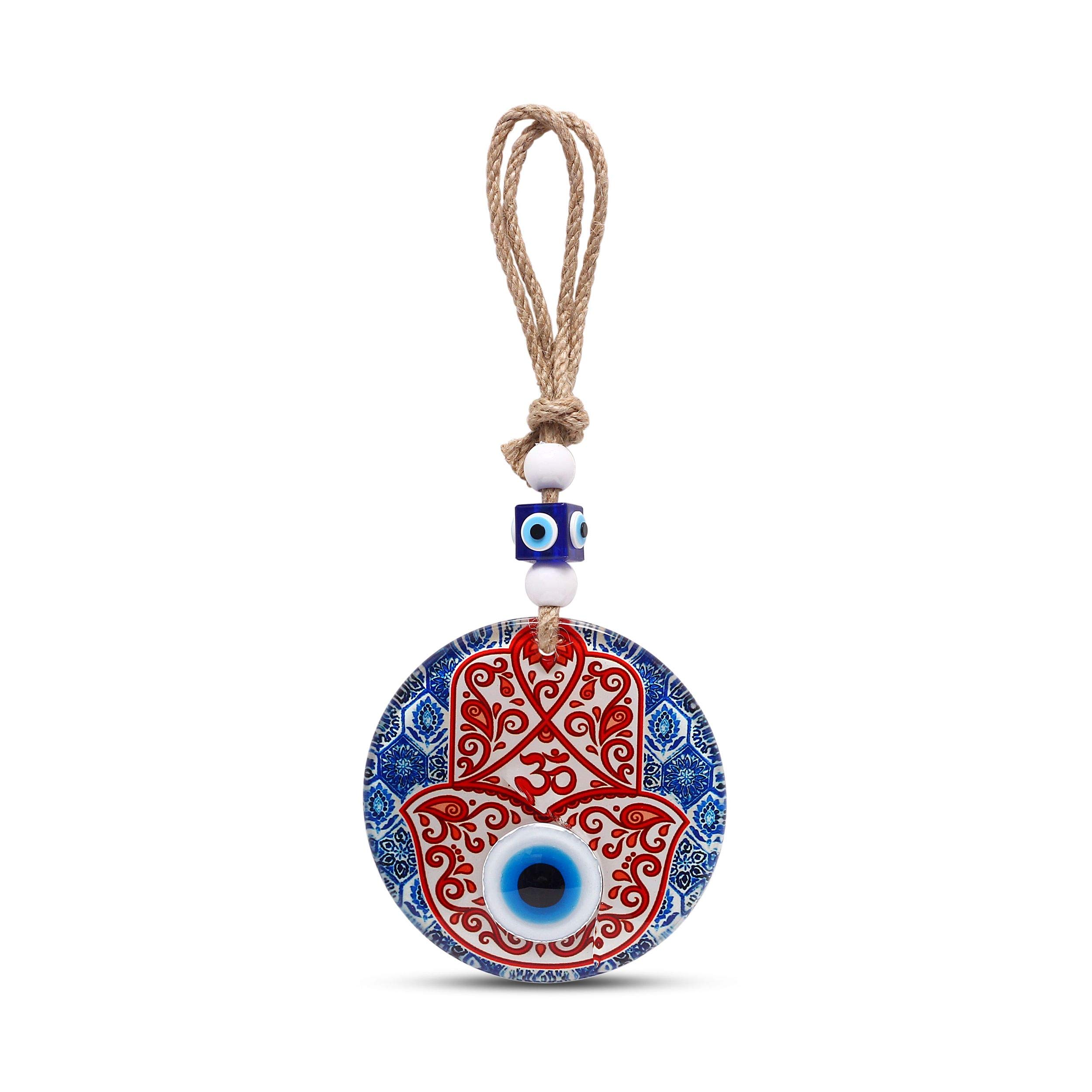 Hamsa Hand Evil Eye Decor Om Home Wall Hanging for Gifts, Housewarming, Yoga Studio