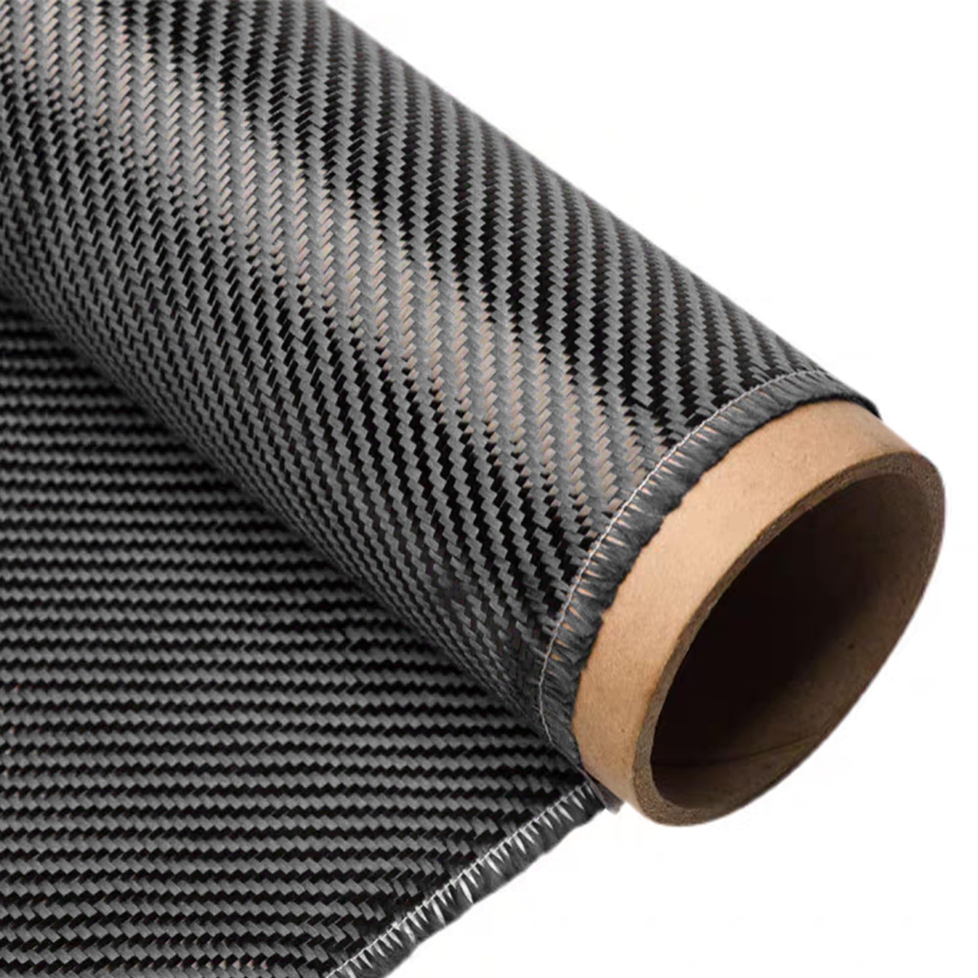 1,3 m x 30,5 cm Kohlefaser-Stoffrolle, 3K-Twill-Gewebe, 200 g/m², schwarzes Kohlefasertuch für Verstärkung, Auto-Heimwerker, Marine- und RC-Projekte