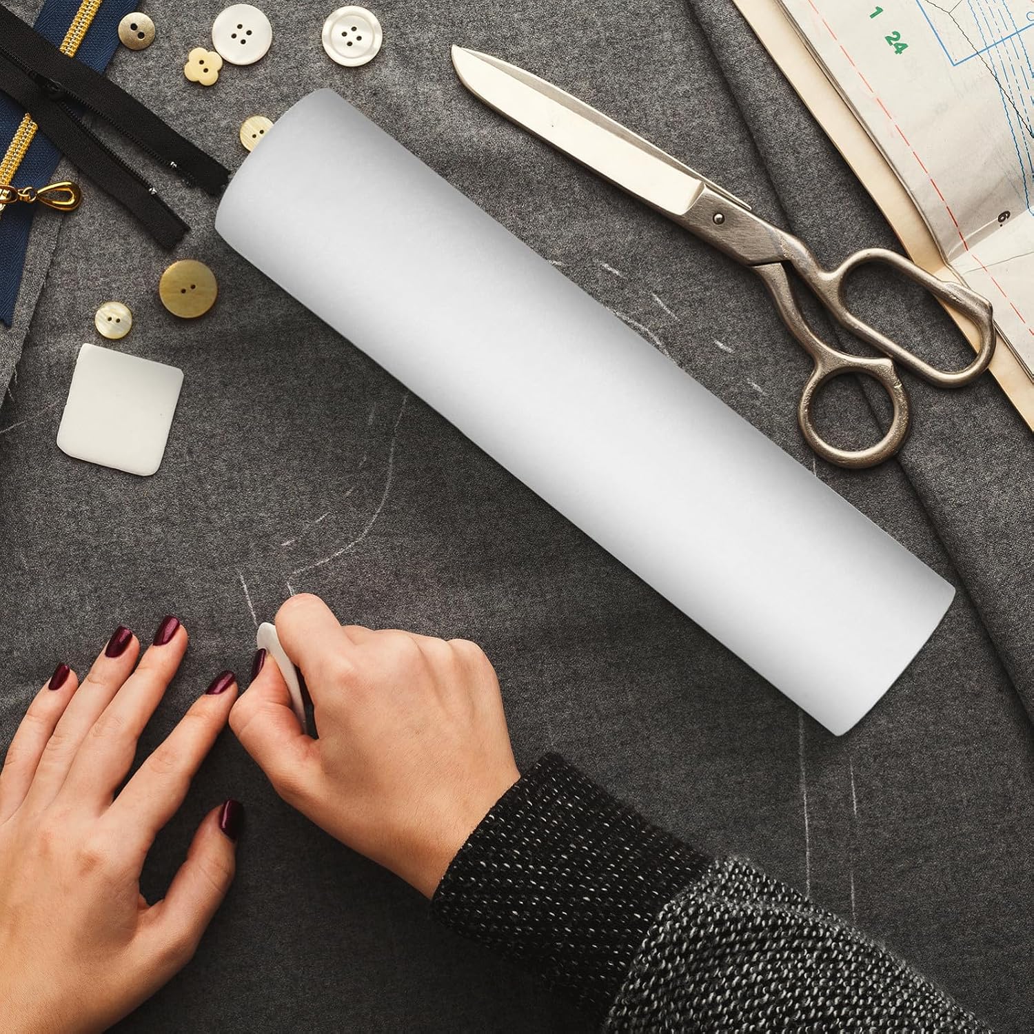 TABLETREANDS Double Sided Fusible Non-Woven Interfacing for Sewing and Quilting White Iron-on Fabric Stabilizer for DIY Craft Projects