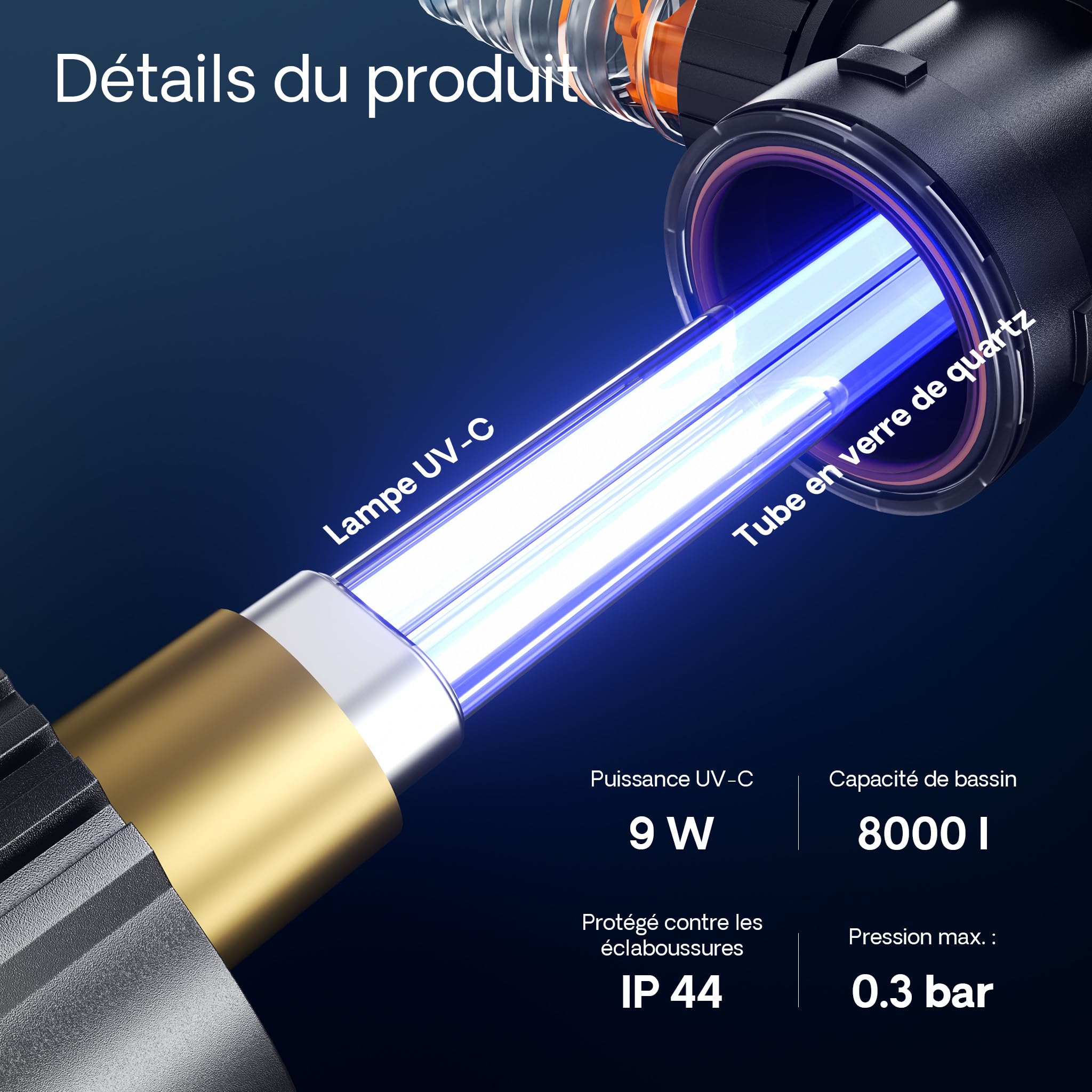 Aérateur Solaire De Bassin FLOWood 2,5 W - Pompe à Oxygène Avec Batterie 2200 MAh - 54 L/h - Fonctionne Jour Et Nuit !