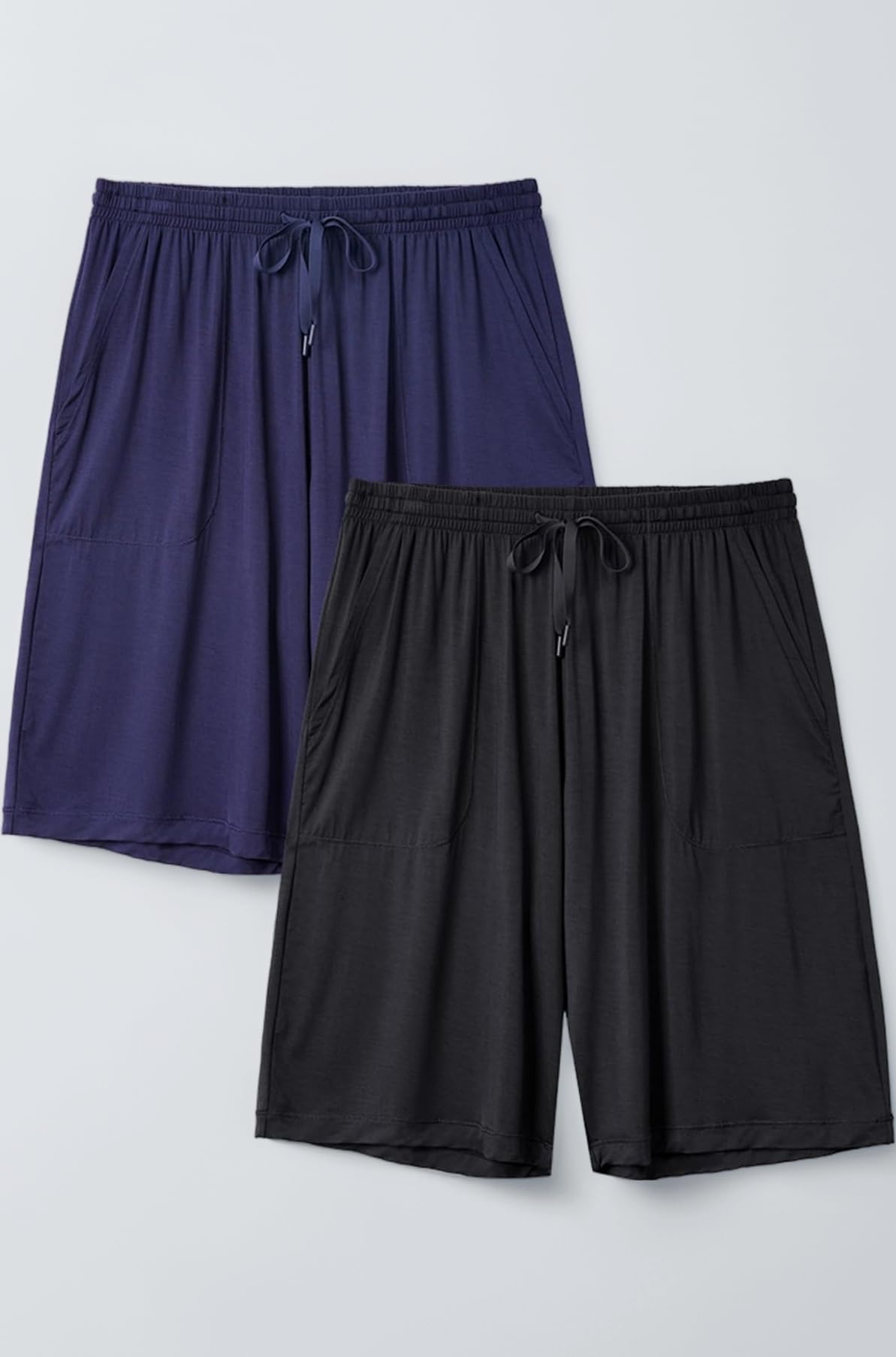 Men's 2 Pack Soft Bamboo Rayon Sleep Shorts Lounge Wear Pajama Pants