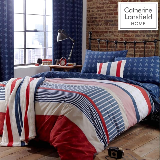 Catherine Lansfield Stars and Stripes Easy Care Single Duvet Set Multi