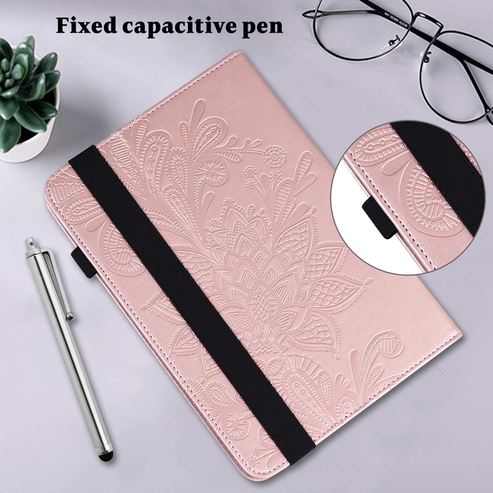 Étui pour Lenovo Tab M11 TB330FU/TB330XU 11" 2024, avec stylet, ultra fin, à rabat, en cuir PU, pour tablette Lenovo Tab M11, rose