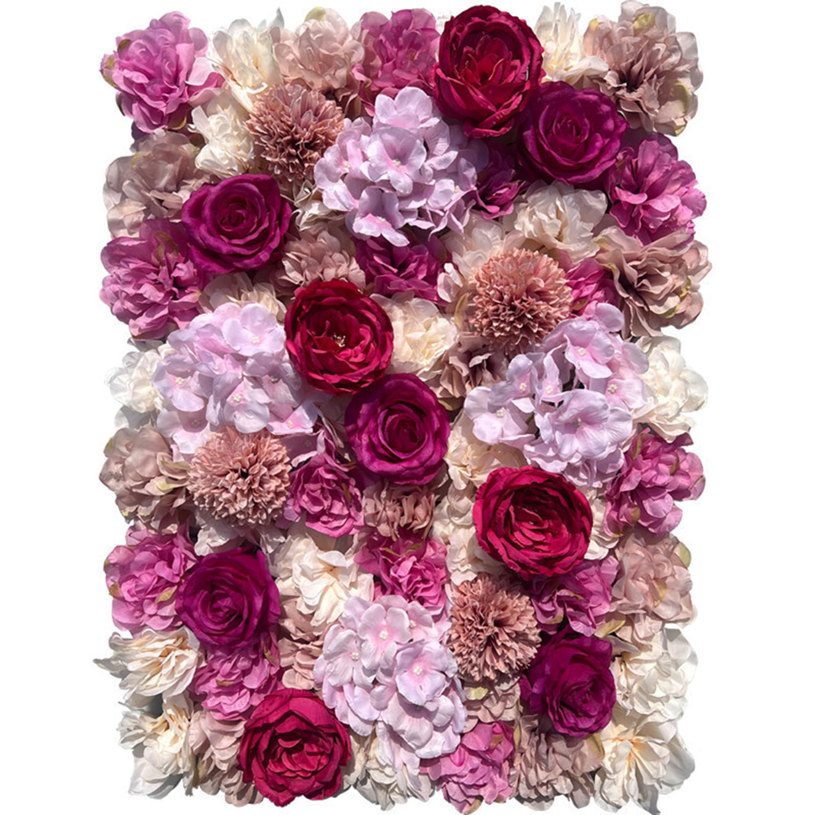 GOUZIBHD 3D Rose Wall Mat Artificial Flower Wall Panel,15.7 x 23.6 inch Fake Silk Flower Backdrop Decorative Faux Floral Panel for Photo Background Home Wedding Party(Size:1PCS)