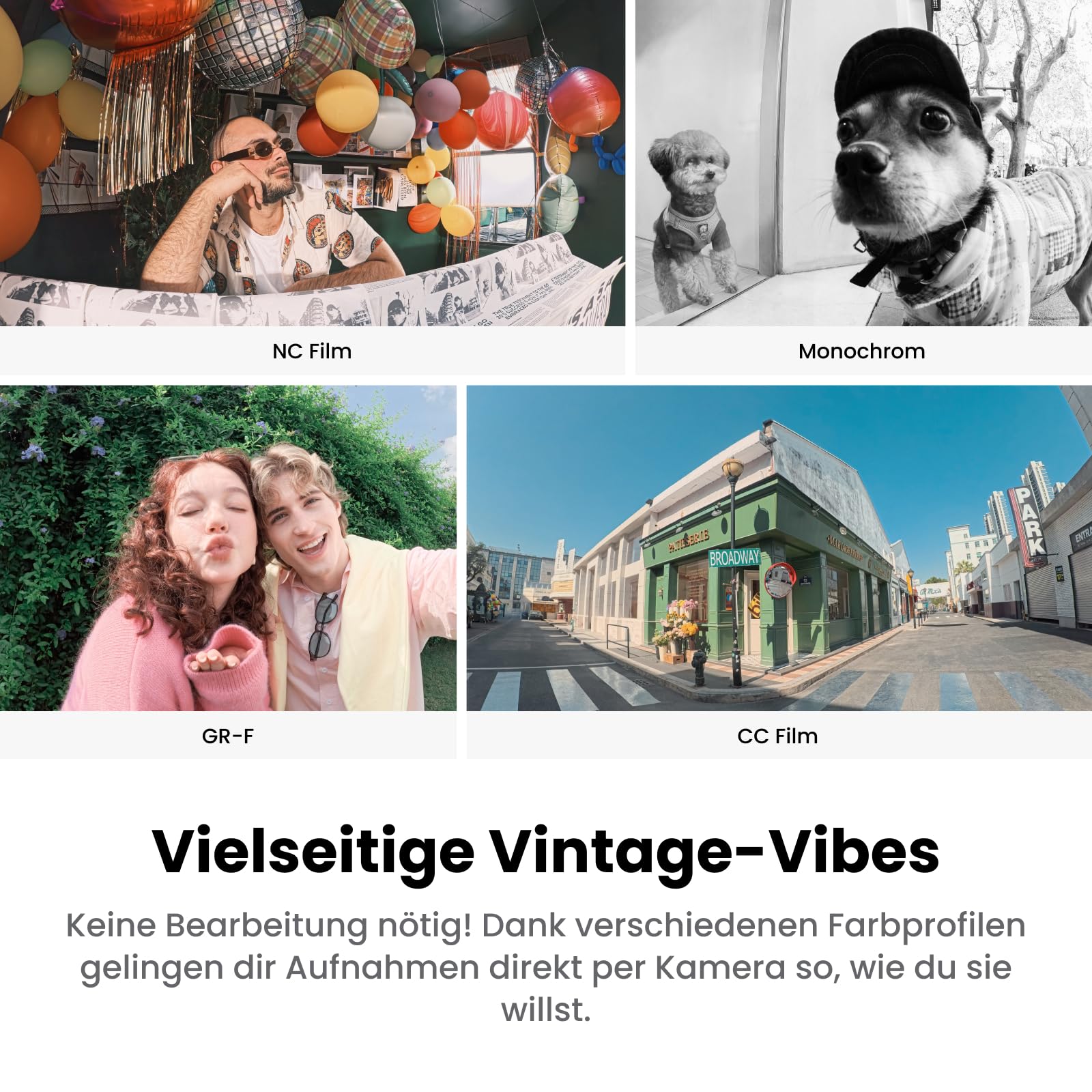 Insta360 GO 3S Retro-Bundle Sonderedition 128 GB Weiß 4K Vlogging-Kamera Freihand-POV-Kamera Retro-Filter 30 fps Extra-Akku