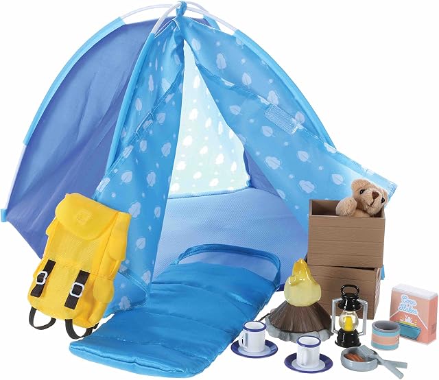 Lottie Dolls Camping Playset | Doll Camping Toys For Girls & Boys | Toy Campfire Doll Camping Accessories | Boy & Girl Camping Toys