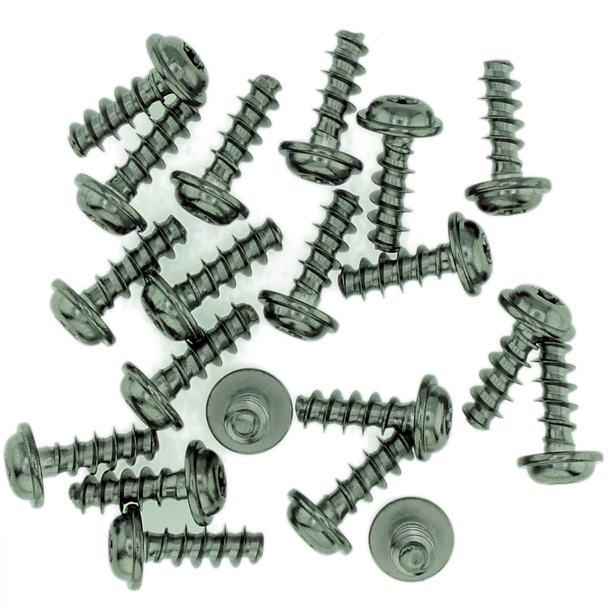 Singularity Supplies D4 (4Mm X 14Mm) Tx Pan Screws For Plastic (Flanged) - Stainless Steel (A2) (Pack Of 20)