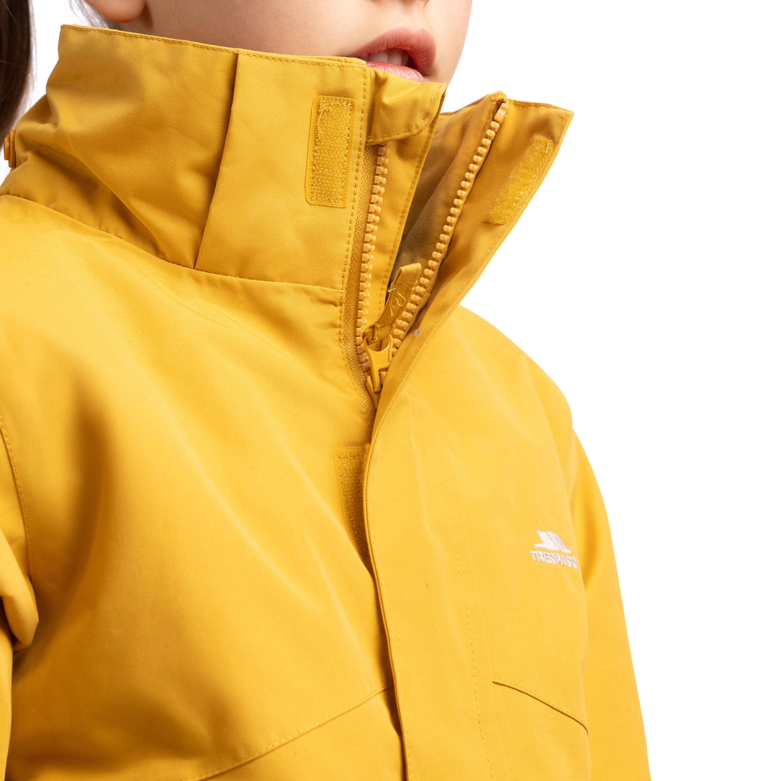Trespass Wyald Kinderjacke, wasserdicht gepolstert, abnehmbare Kapuze, abnehmbares Fell, versiegelte Nähte, 2 Reißverschlusstaschen