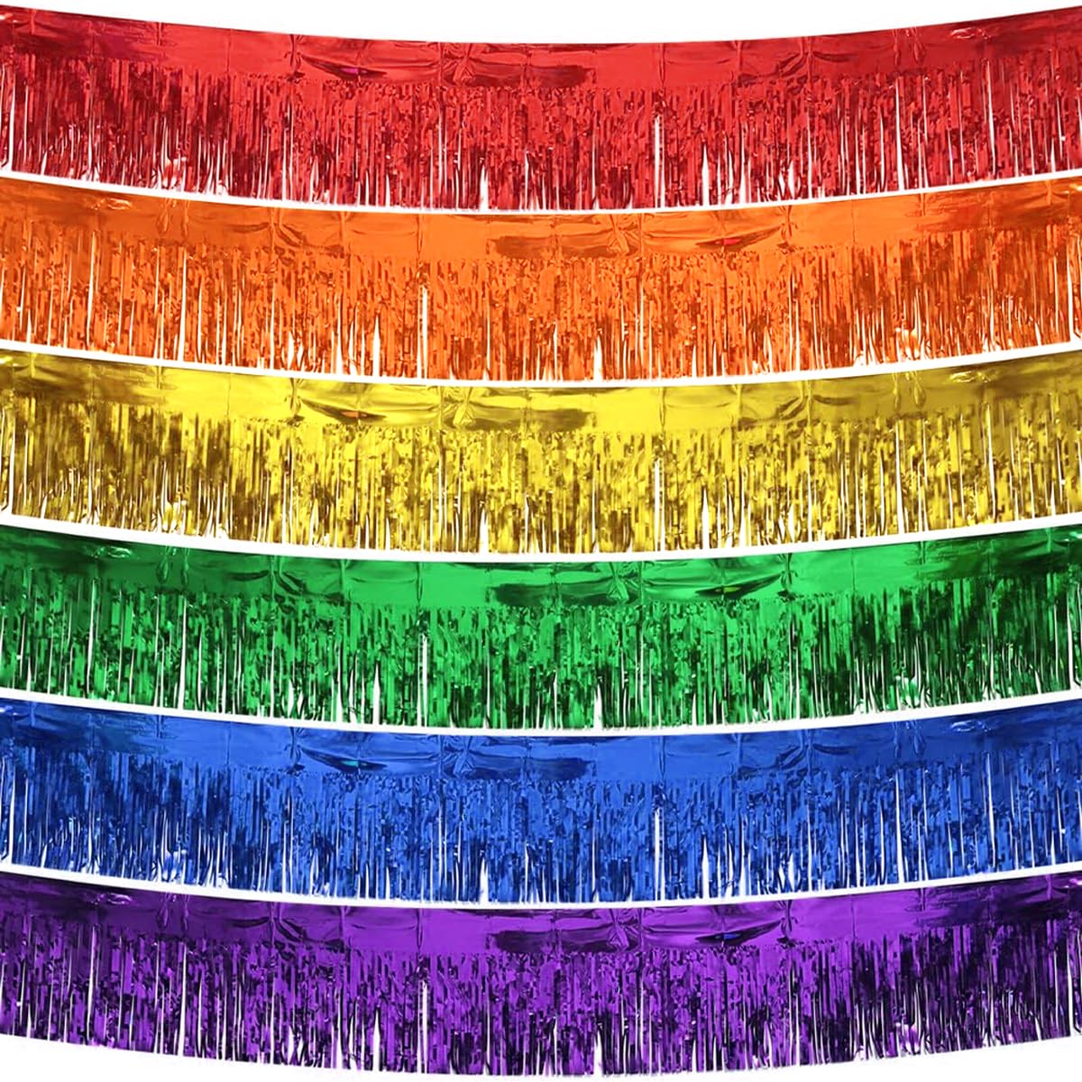 Rideau de franges arc-en-ciel pour décoration de mur de mariage festif
