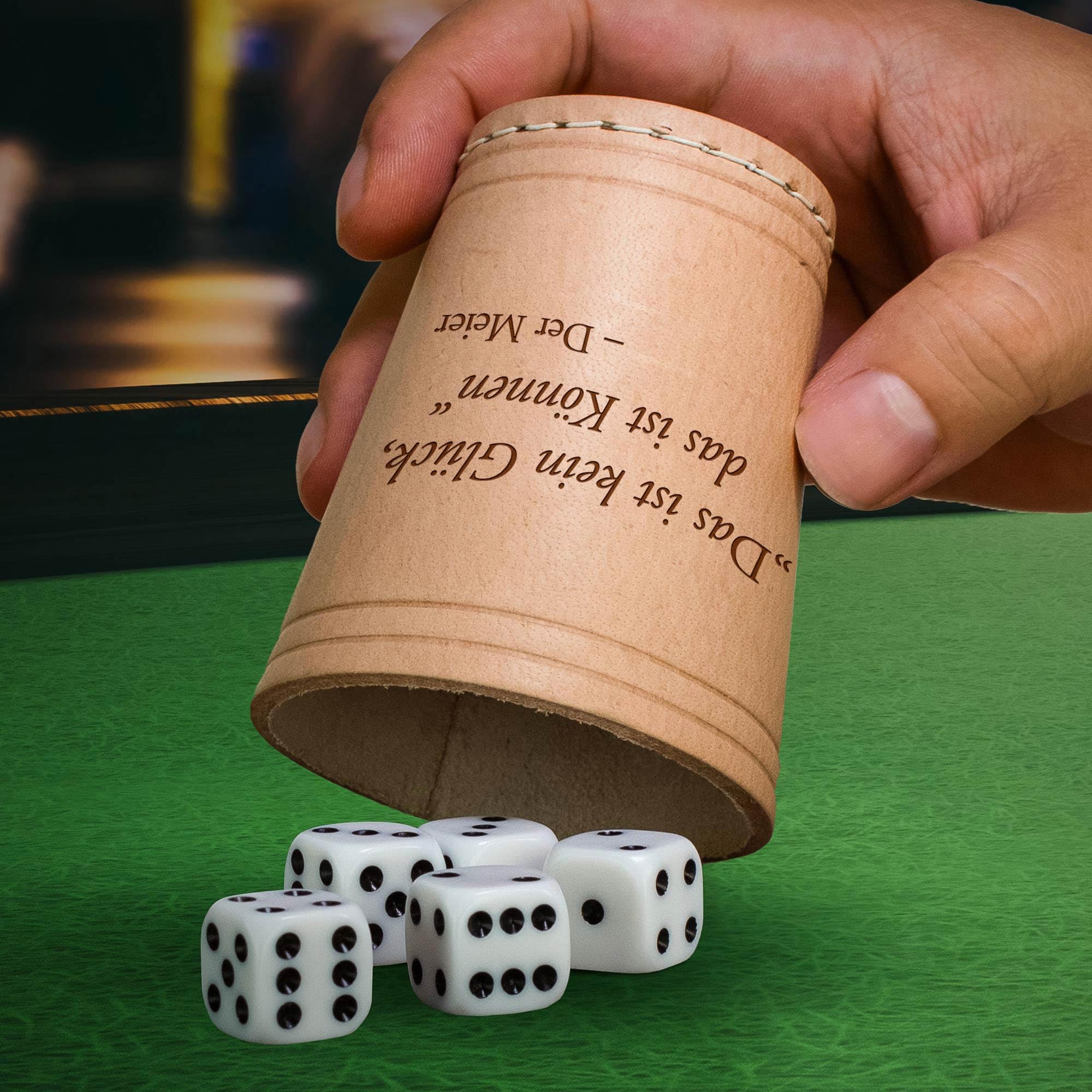 Cubos de piel con grabado, taza de ajo, juego de dados, taza de truco con nombre, taza de juegos de dados, taza de cuchillo, taza de dados, juegos de viaje, dados estándar, dados de juego