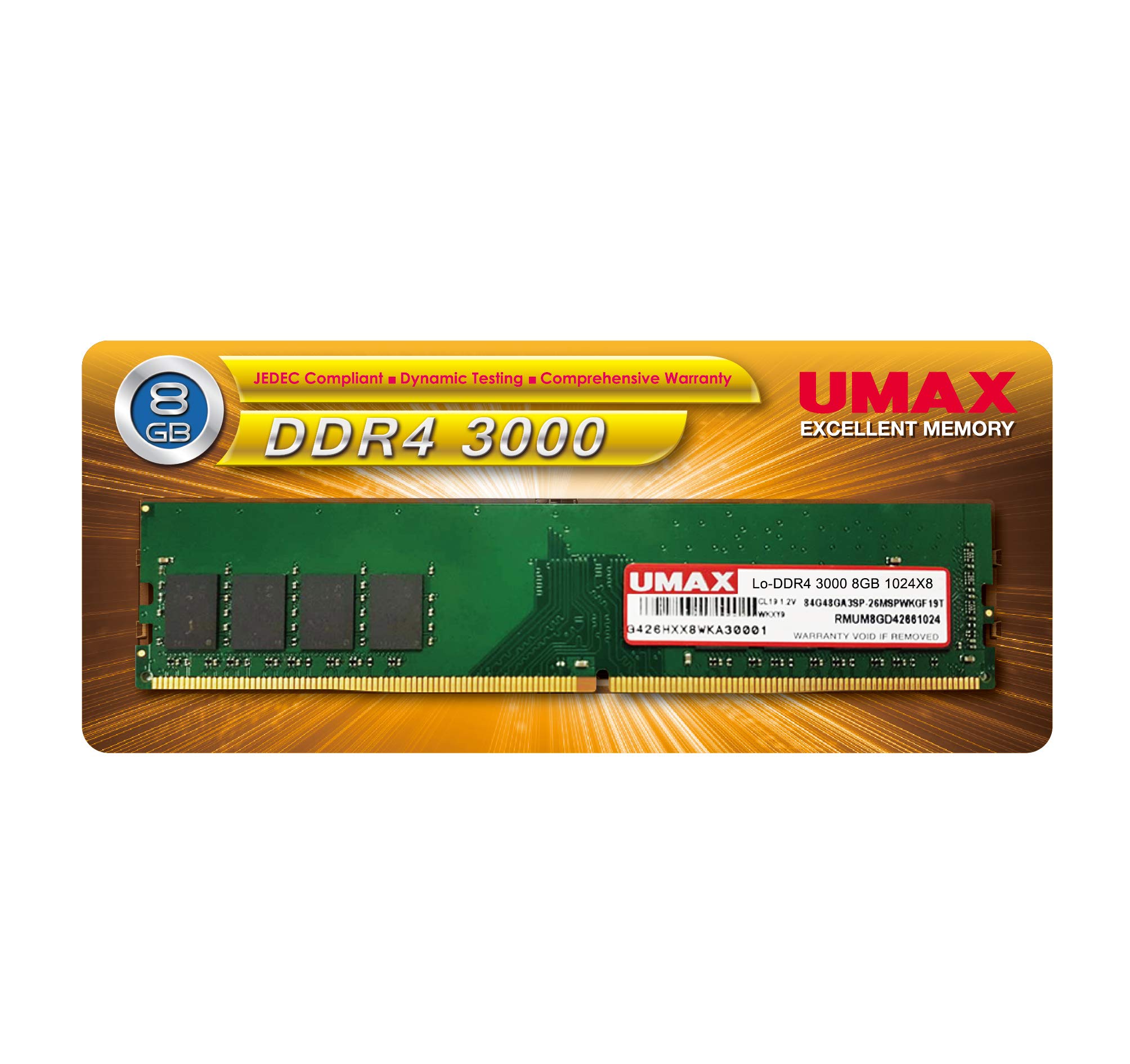 UMAX Technologies デスクトップ用DDR4 Long-DIMM 8GB ×1枚 ヒートシンク無し (型番:UM-DDR4S-2400-8GB) Amazon | デスクトップ用DDR4 Long-DIMM 8GB ×1枚 ヒートシンク