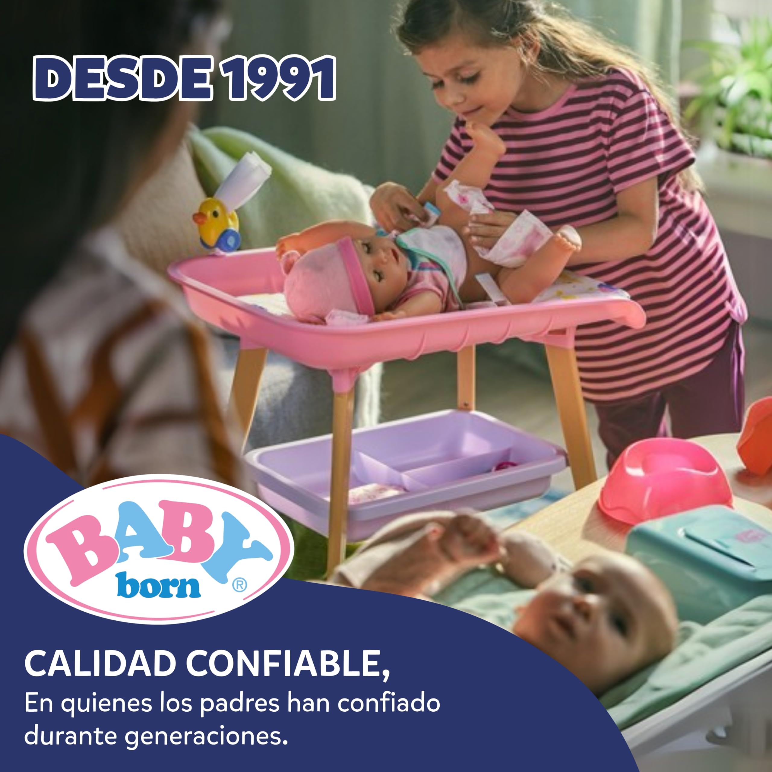 BABY Born Amy – Muñeca de 36 cm – Muñeca bebé con 7 Funciones para niños pequeños a Partir de 1 año – Funciona sin Pilas – Incluye Accesorios y Pelele
