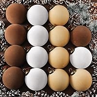 Vista 16 de Liliful - 15 bolas de Navidad, de terciopelo, a granel, flocadas, de plástico, adornos decorativos para colgar, decoración de árbol de Navidad Marrón