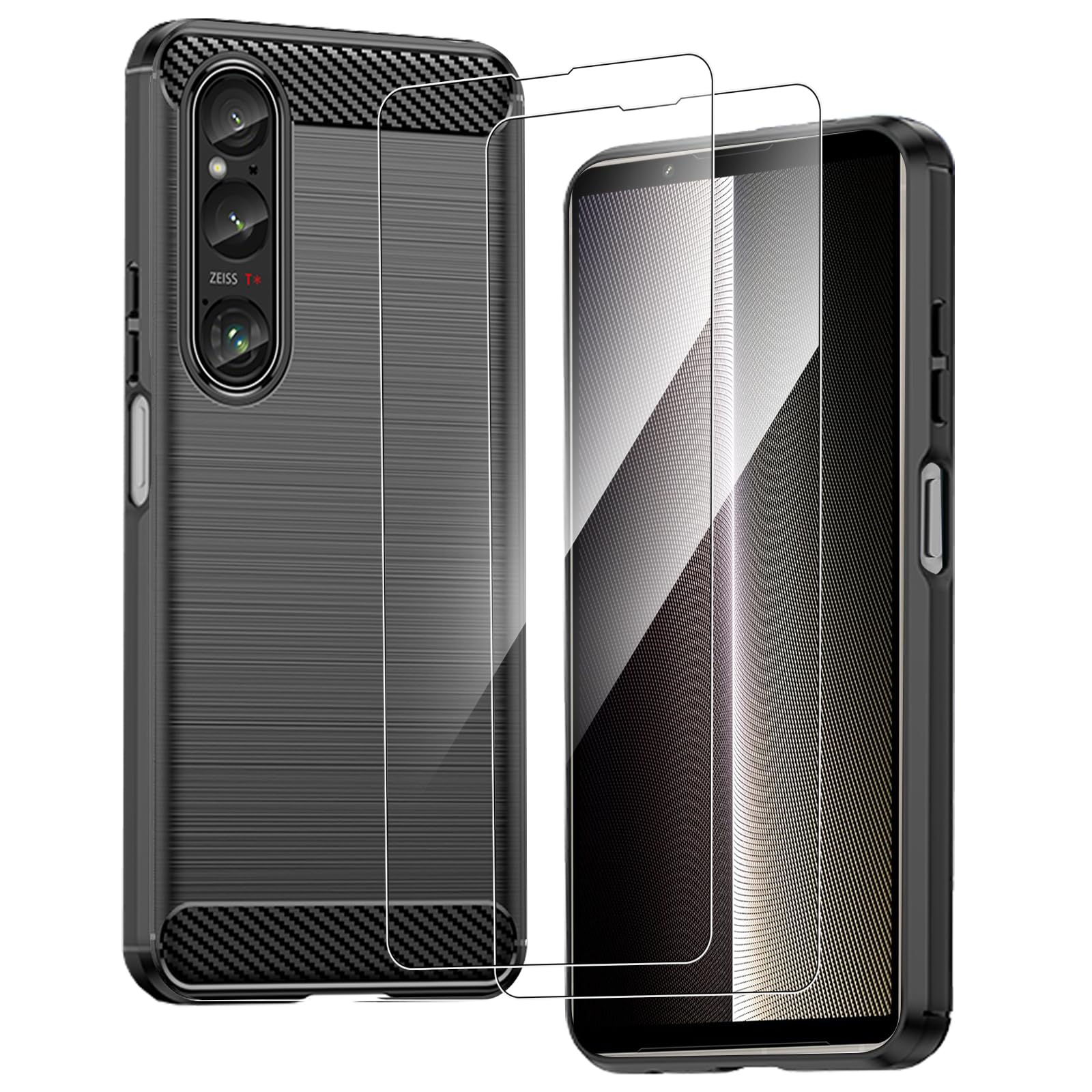 KZIOACSH Case for Sony Xperia 1 VI with 2 Tempered Glass Film