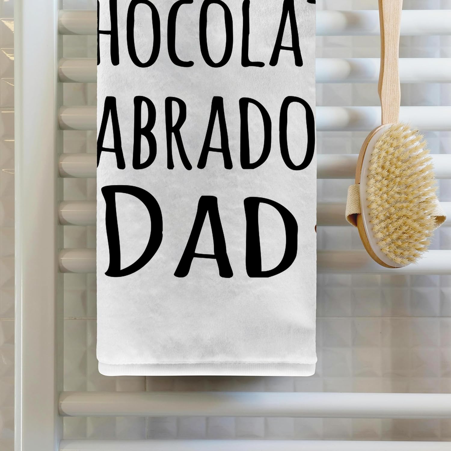 3dRose Chocolate Labrador Dog Dad - Doggie by Breed - Lab Brown Muddy paw Prints - Doggy Lover - pet Owner 22x30 Bath Hand Pool Towel