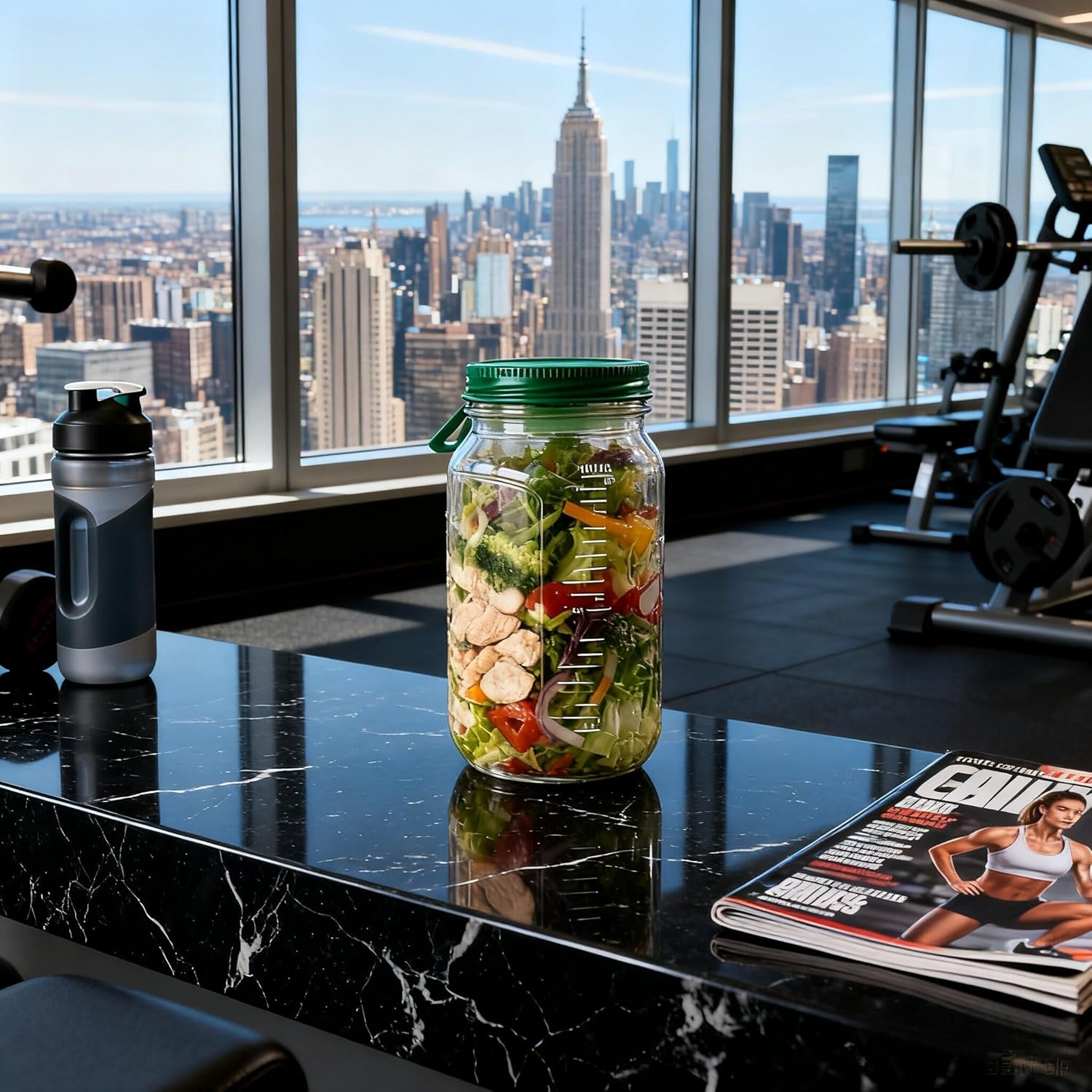 Original The Plastic Salad Pod Mason Jar With Dressing Cup Side Open Snack for Lunch Container Suitable for Home Outdoor Travel And Party - Image 7