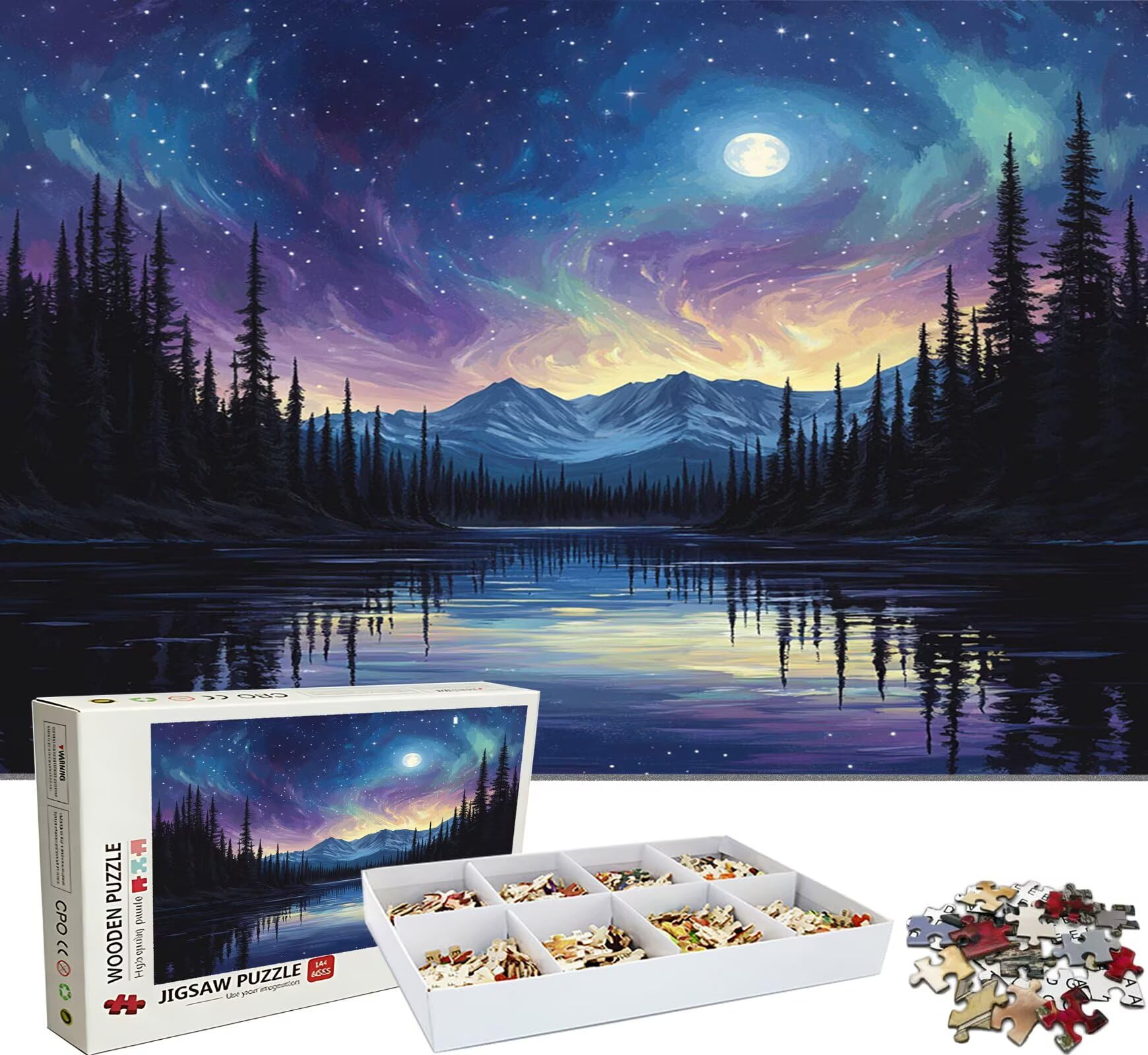 Aurora Bosque Puzzle 1500 Piezas Adultos, Rompecabezas con Letras en la Parte Posterior - Piezas Que Encajan Perfectamente, Reto de Concentración, Regalo para Mujer y Decor Hogar, 87 x 57 cm w0-345