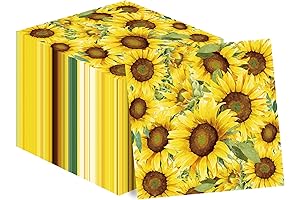 80-Count Disposable Sunflower Paper Napkins