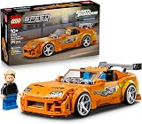 LEGO Speed Champions The Fast and The Furious Toyota Supra MK4 Car Toy - Model Kit w/Bryan O'Conner Minifigure - STEM Gift for 10+ Year Old Boys & Teenage Movie Fans - 77260 - 1