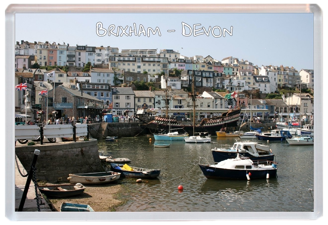 Baked Bean Store White Brixham - Devon - Jumbo Fridge Magnet Id790