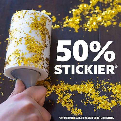 Miniatura 2 de Scotch-Brite Rodillo de pelusa Extreme Clean, 50 % adhesivo, funciona muy bien en pelo de mascotas, 100 hojas