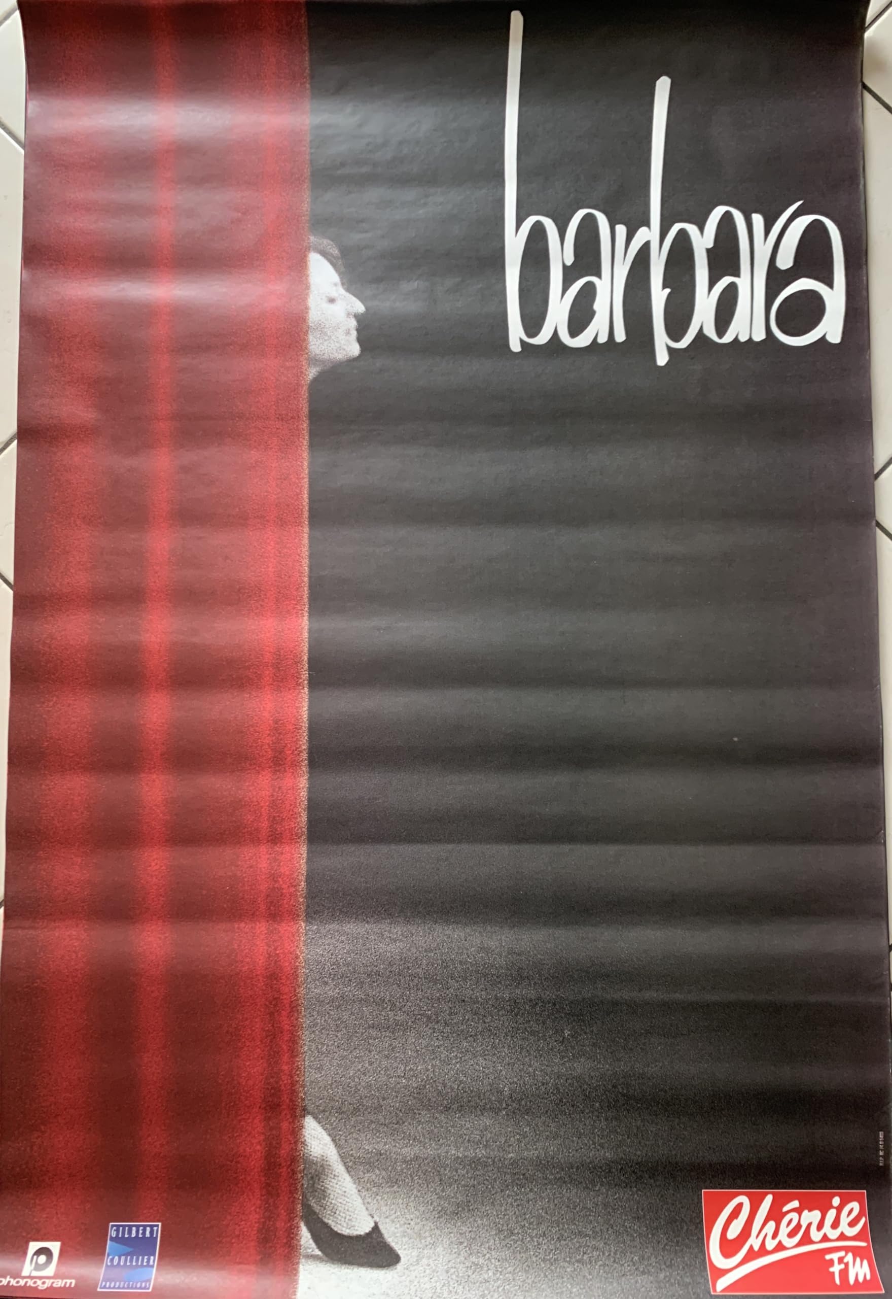 Générique Barbara - Poster da concerto originale, 40 x 60 cm, tenda rossa, concerto