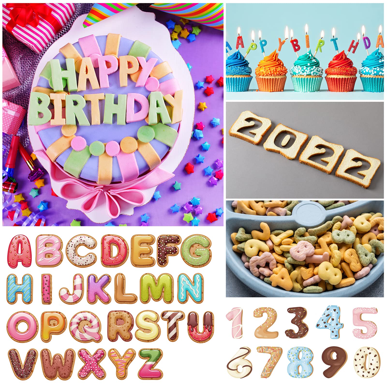 Relaxdays Formine per Biscotti, Set da 36 Stampi, Forme Lettere & Numeri, Accessori, Stampini in