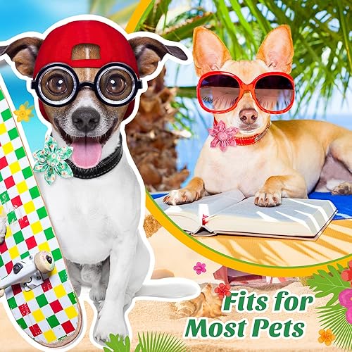 Miniatura 7 de Sanwuta 36 piezas de collar de perro de flores accesorios para mascotas, collar ajustable para perro, accesorio de otoño de flores para gatos