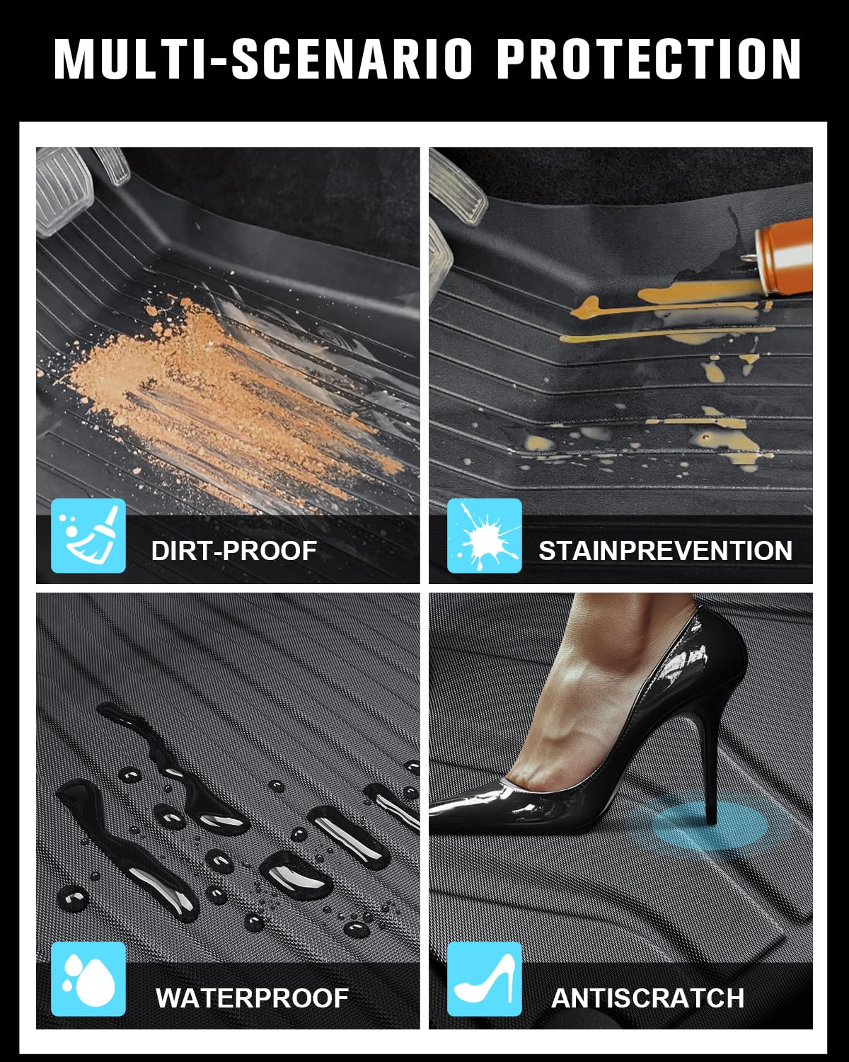 CDEFG Compatible con BMW X1 U11 2023 2024 2025 Alfombrillas Delanteras TPE Alfombrillas de Goma para Tipo de Clima Antideslizante para Coche X1 U11 Accesorios