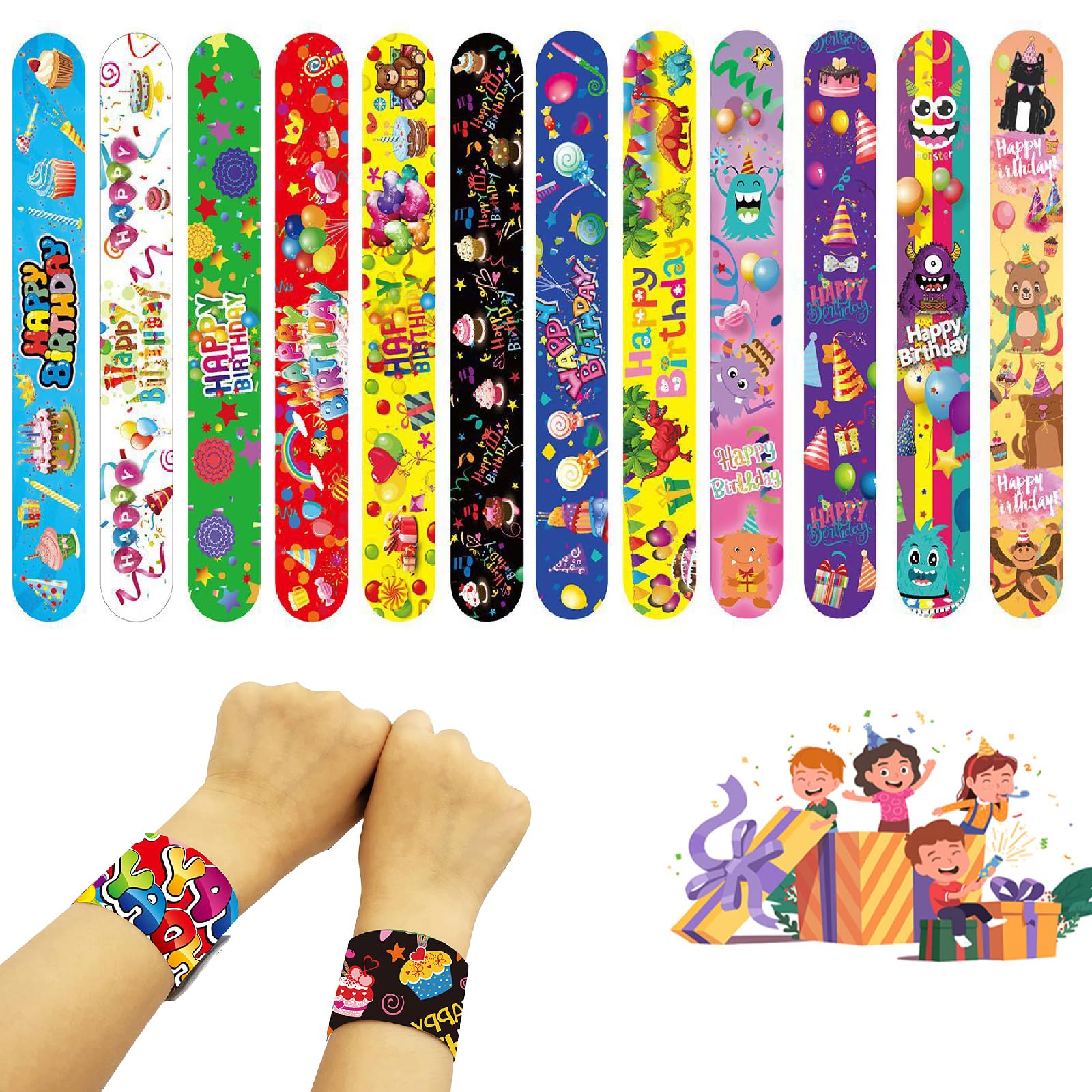 Jubobu Birthday Theme Return Gifts For Kids Birthday,Slap Bracelets,12Pcs Slap Bracelet for Kids, For Kids Birthday/Party,Return Gifts For Kids (B0D5R8TW88) Amazon Price History, Amazon Price Tracker