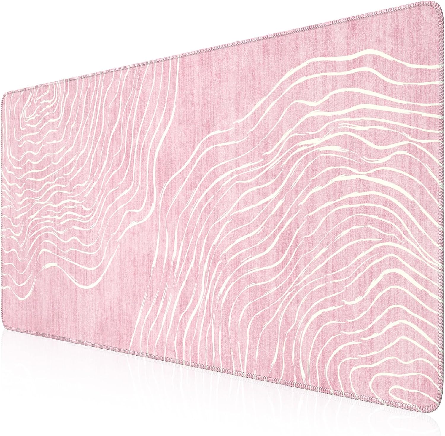 iCasso Large Desk Mat Pink,Big Mouse Pad with Stitched Edges,Aesthetic Computer Pad for Desktop,Anti-Slip Keyboard Mat for Women,Cute Girly Desk Cover Protector Work from Office Home Dorm
