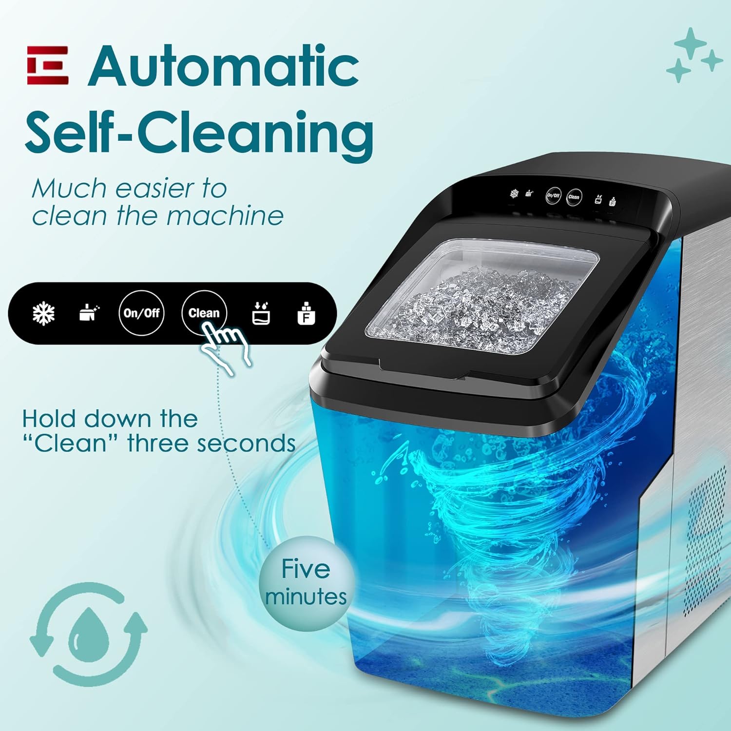 Buy Euhomy Nugget Ice Maker Countertop, Ice Maker 2630lbs/Day, Self