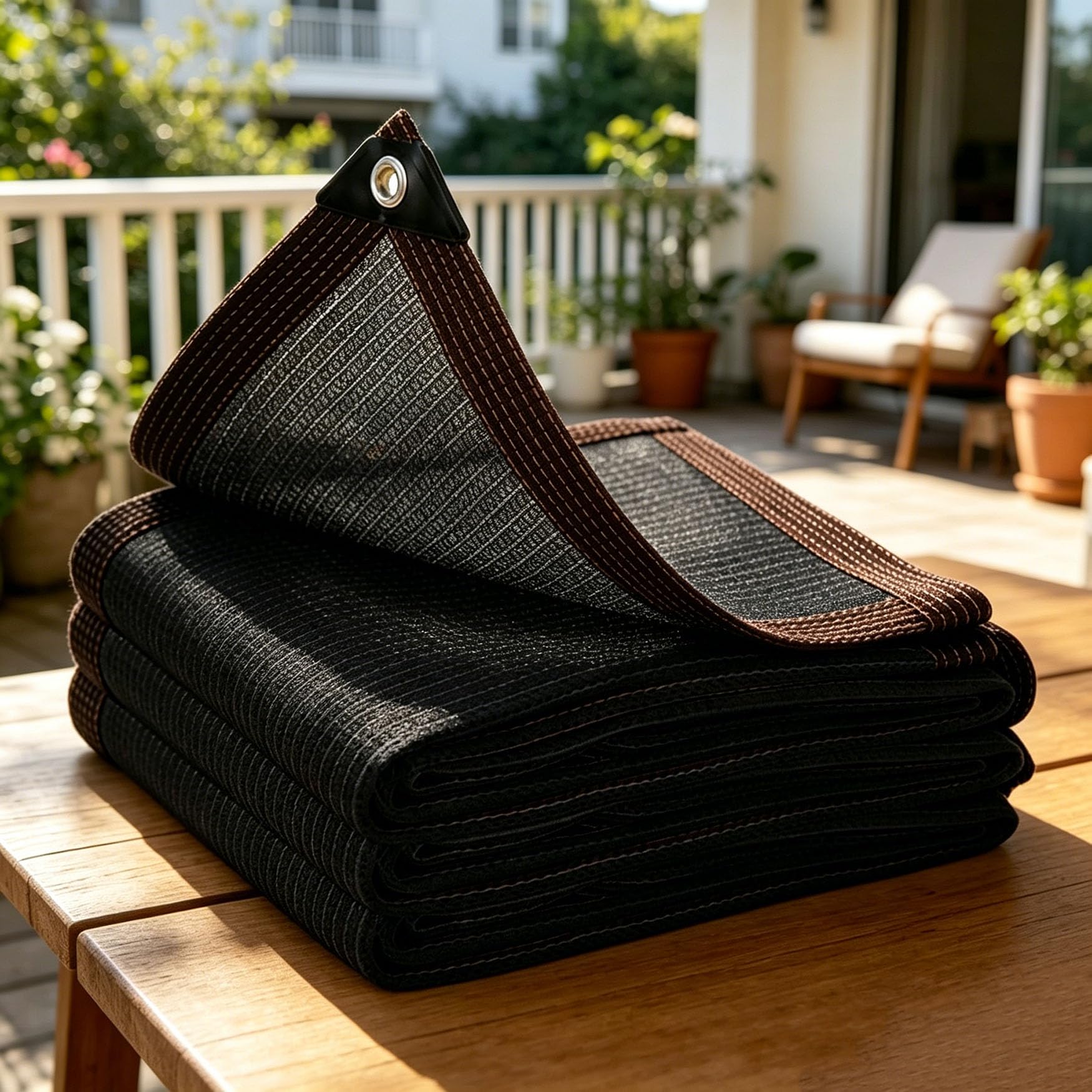 WindResint Auvent imperméable anti-UV avec œillets pour piscine, serre et niche pour animaux domestiques Noir 2,8 x 4 m