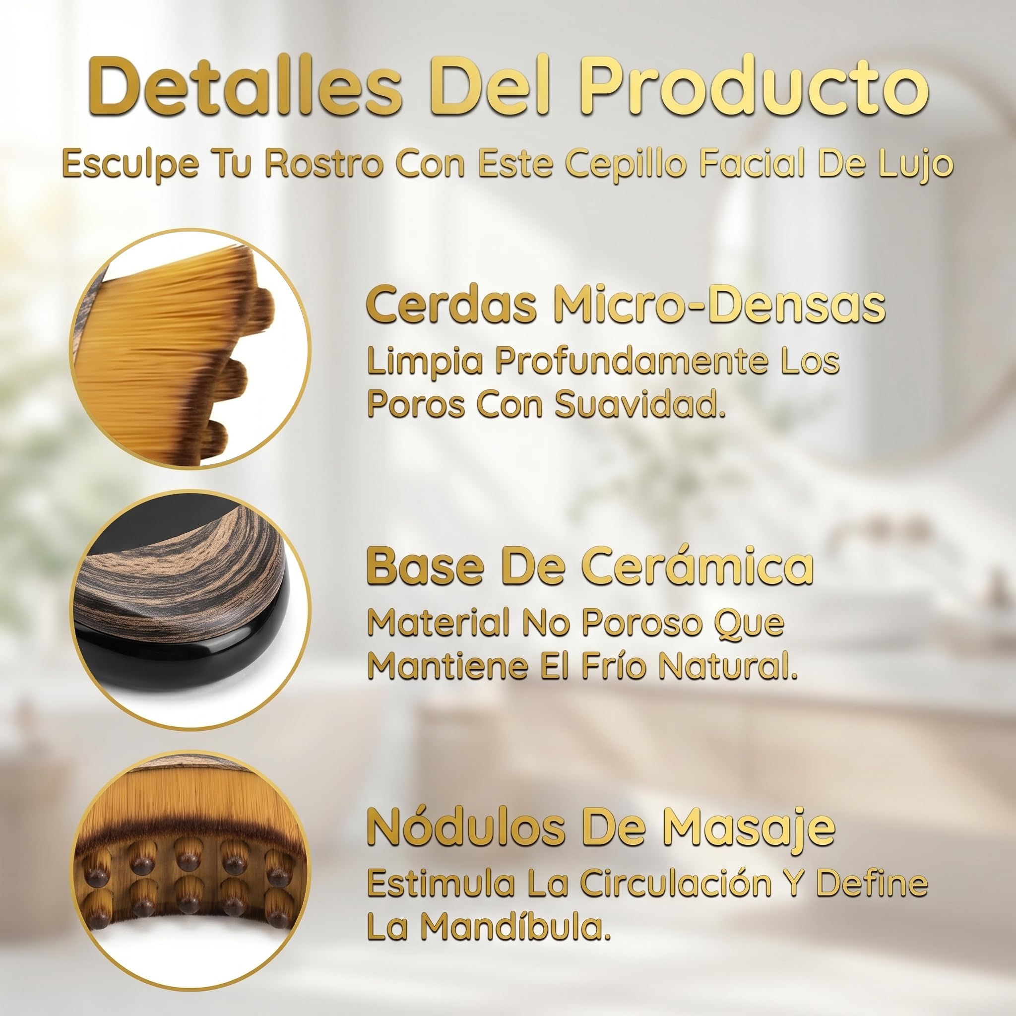 Cepillo Facial Linfático Drenaje Masajeador Contorno Exfoliación