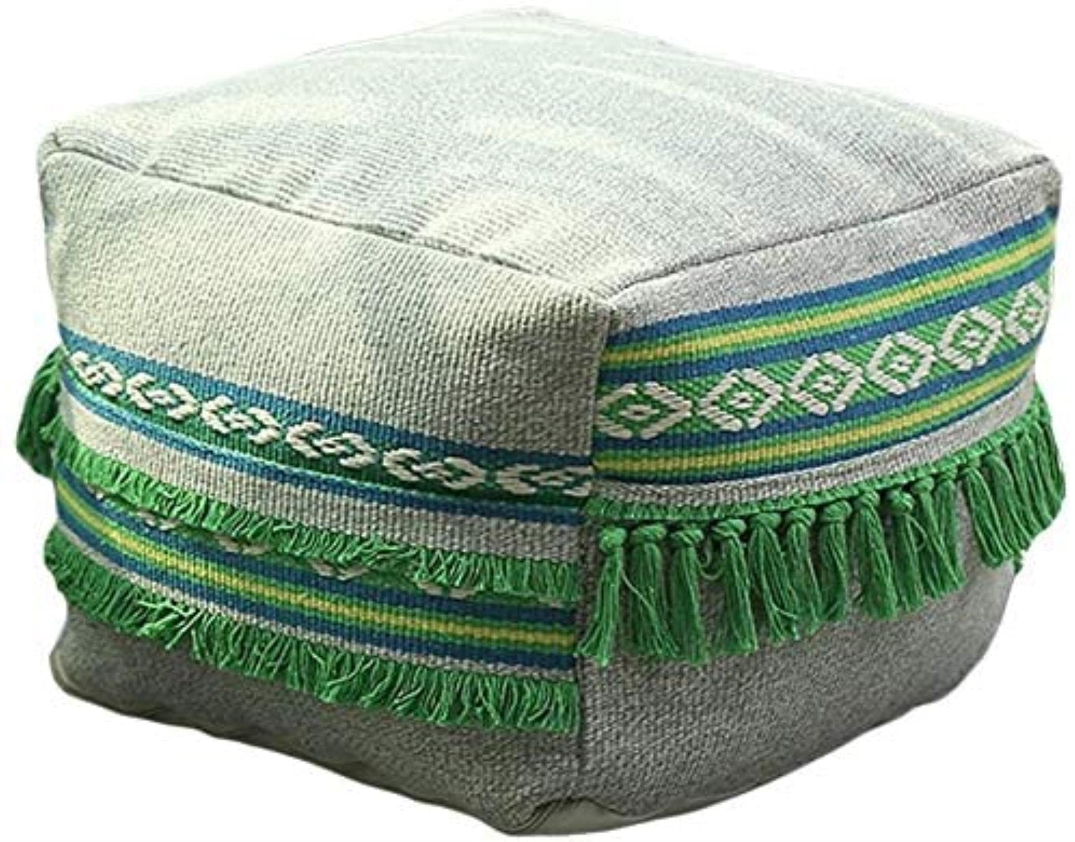 Repose-pieds de rangement et housse de pouf rembourré en lin pour sol